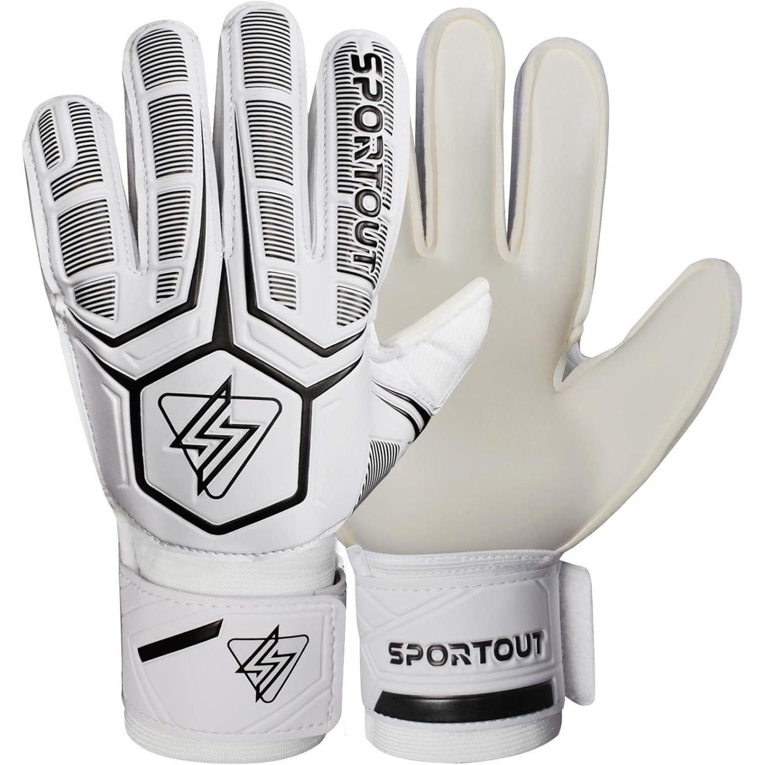 LuxusKollektion Torwarthandschuhe Torwarthandschuhe Fingersave Latex 4mm Herren Kinder WeiB 8
