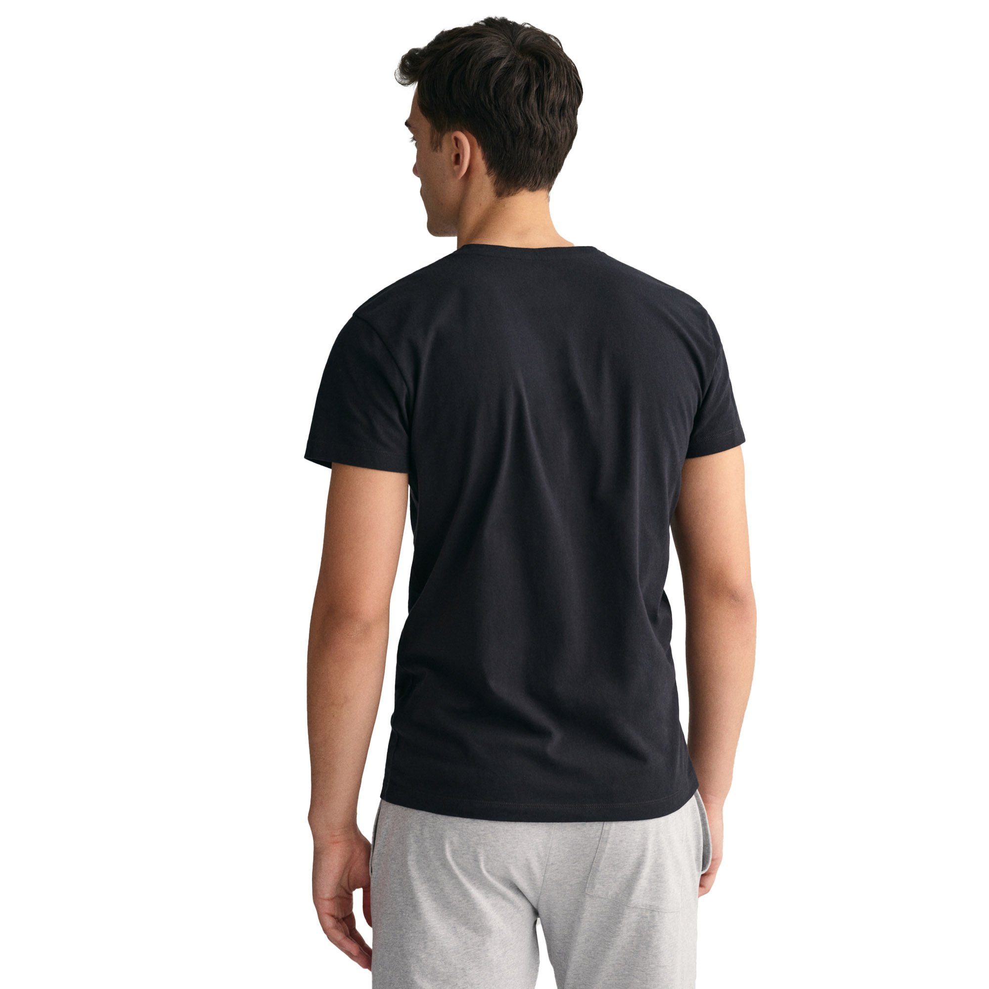 Schwarz Herren 2-PACK Pack T-SHIRT T-Shirt, V-NECK T-Shirt 2er - Gant