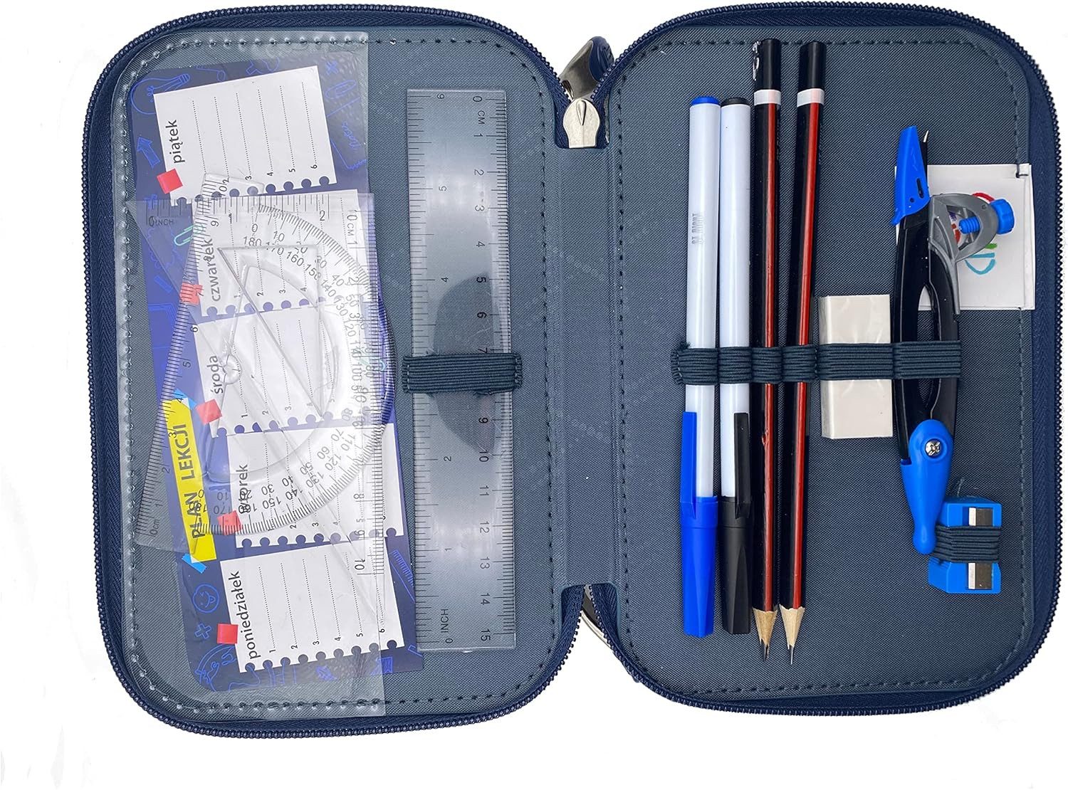 GOLDKIDS Federmäppchen St. Right XXL Federtasche Federmappe 46-teilig, (1-tlg., 3-stöckig 19 x 13 x 7 cm inkl. Hausaufgabenheft Soccer), Balls Football Fußball