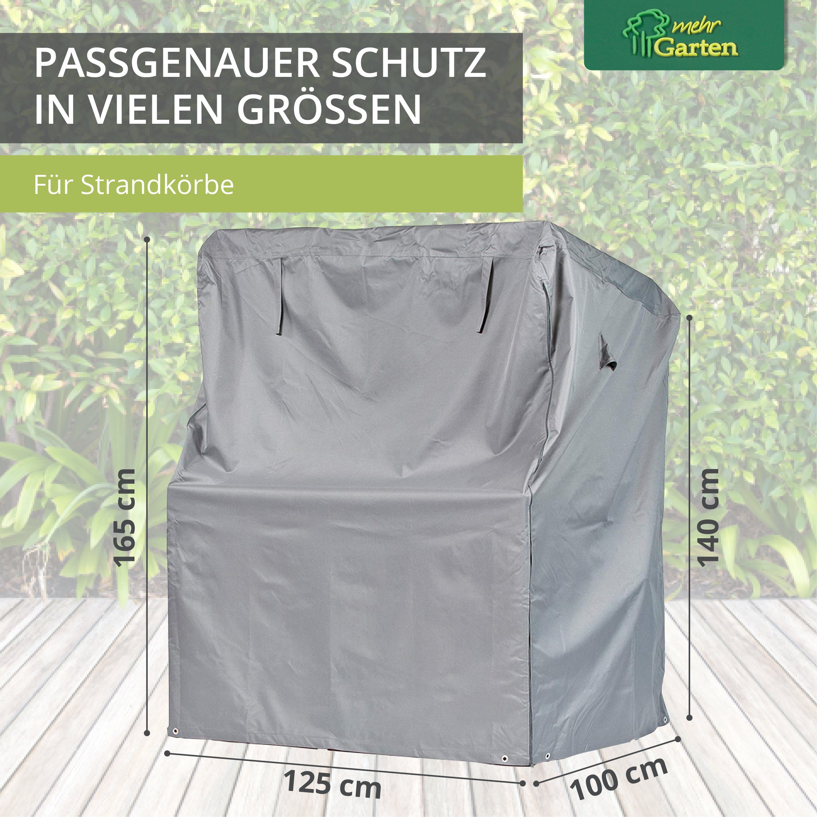 mehr Garten Gartenmöbel-Schutzhülle Premium, Premium Strandkorb-Schutzhülle: 125(B)x100(T)x165/140(H) cm I Abdeckha – Bild 2 von 5