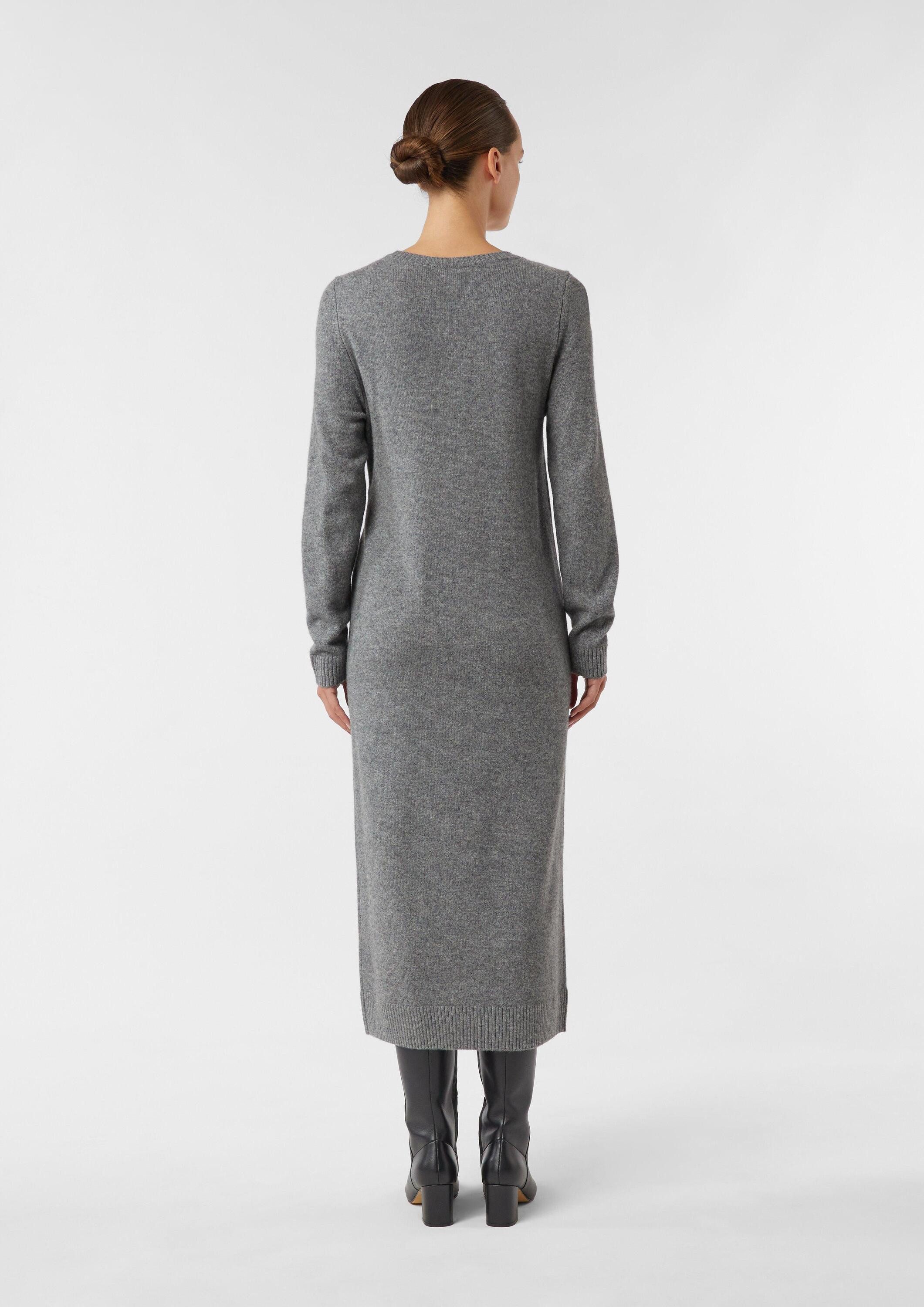 comma Midikleid Kleid Strickkleid aus Wollmix mit Bindedetail