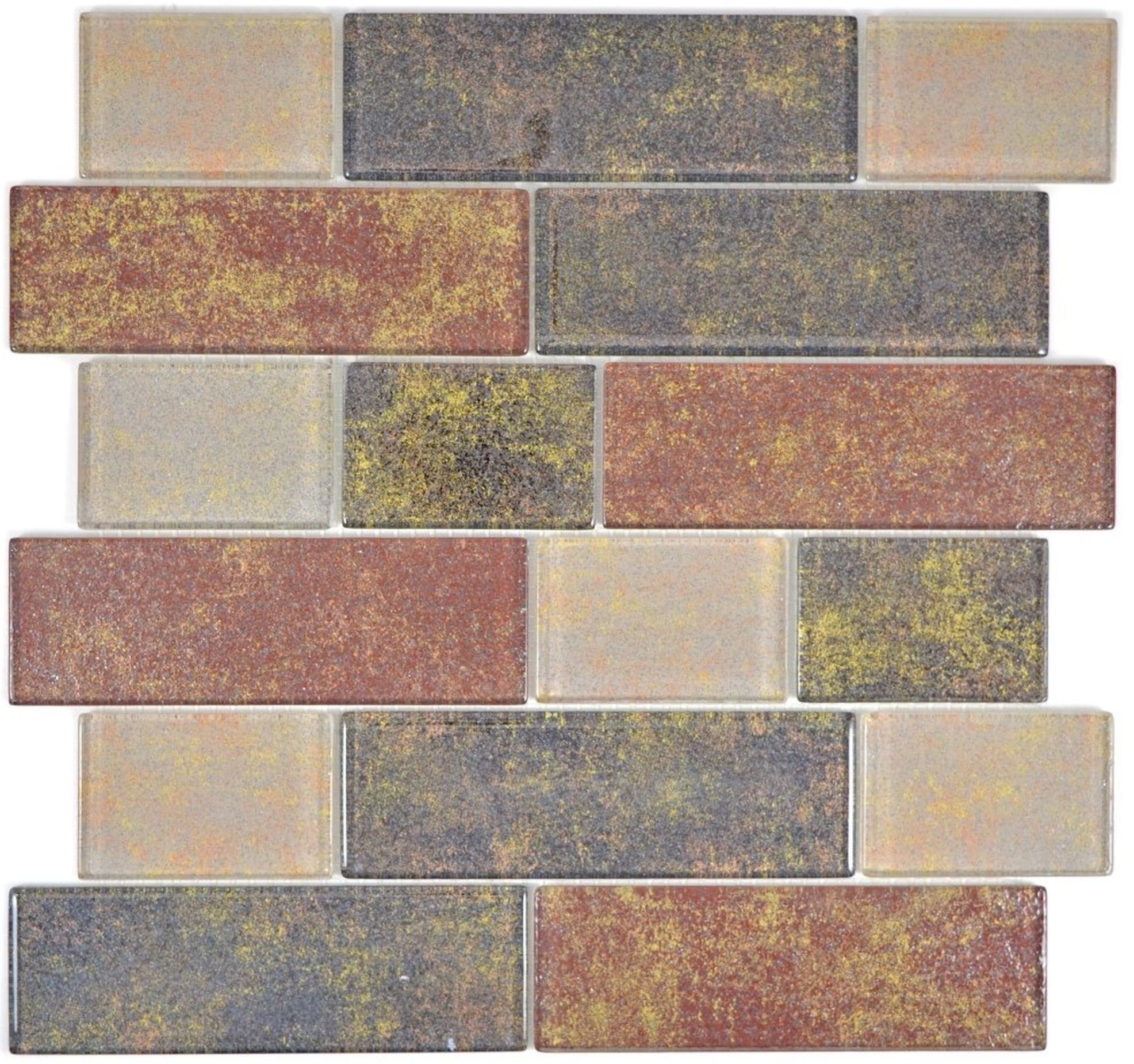 anthrazit Glasmosaik Mosani rost braun Mosaikfliesen Mosaikfliesen beige