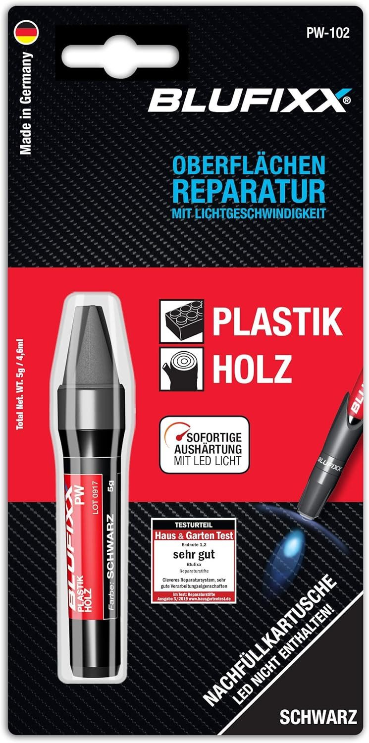 Blufixx Reparatur-Set BLUFIXX Smart-Repair Plastik Holz Kartusche SCHWARZ 5g
