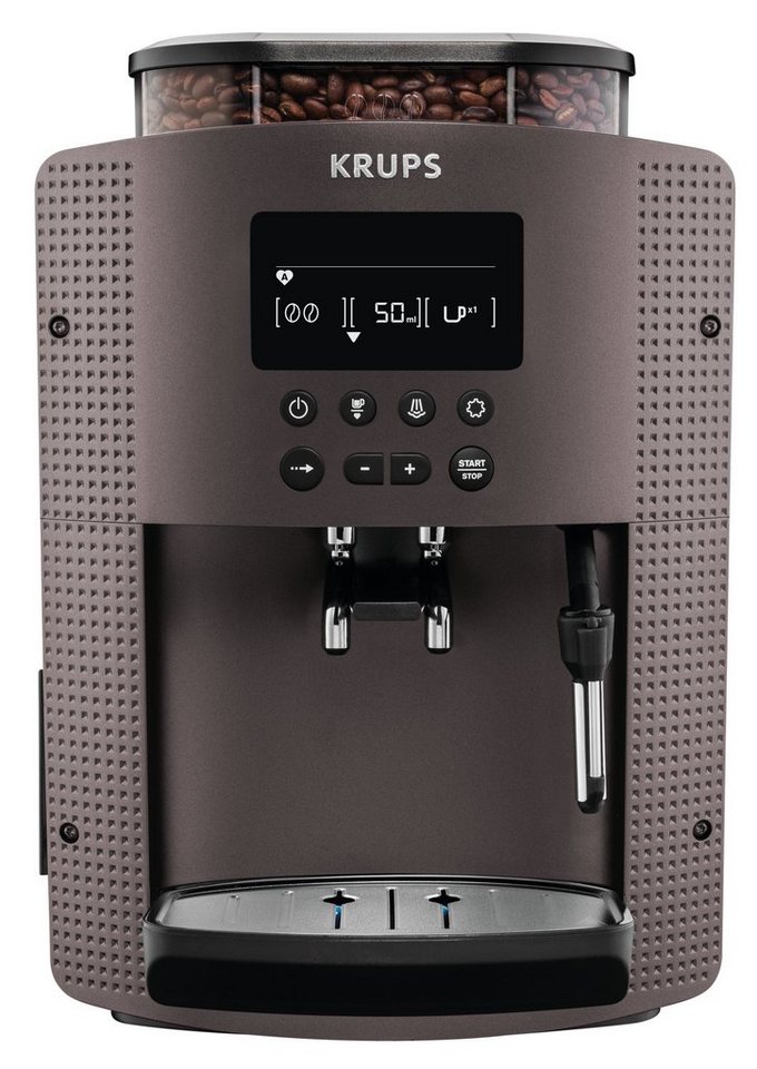 Krups Espressomaschine Krups EA815P Essential Kaffeevollautomat, 1.7l  Kaffeekanne, Espresso, Kaffee, LCD Display, für Cappuccino 3 Mahlgrade  Kaffee, Abmessungen: Breite/Höhe/Tiefe: 29,00/48,00/38,00 cm