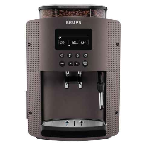 Krups Espressomaschine Krups EA815P Essential Kaffeevollautomat, 1.7l Kaffeekanne, Espresso, Kaffee, LCD Display, für Cappuccino 3 Mahlgrade Kaffee