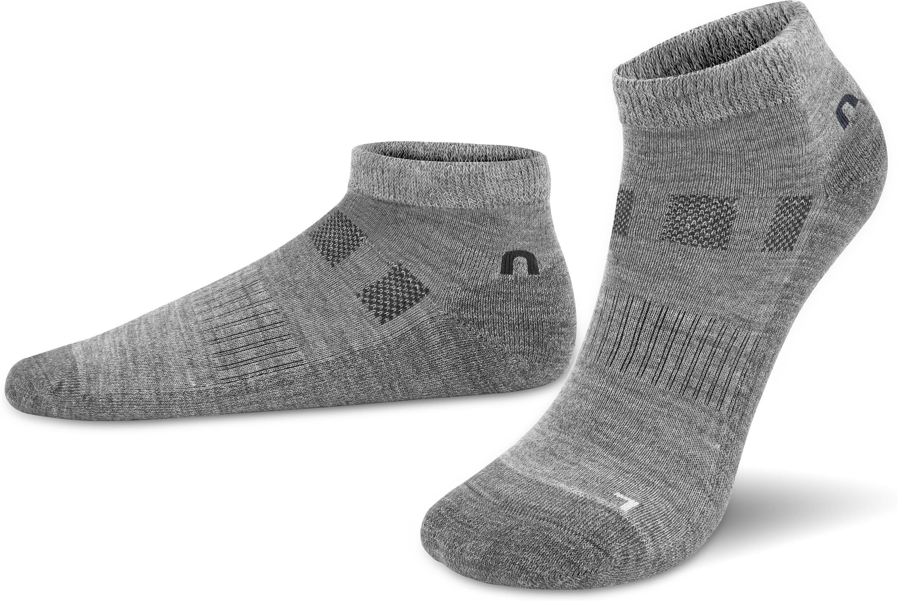 normani 2 Sneakersocken Merinowolle (2 Paar) Timaru Grau Paar Merino-Sneakersocken hochwertige