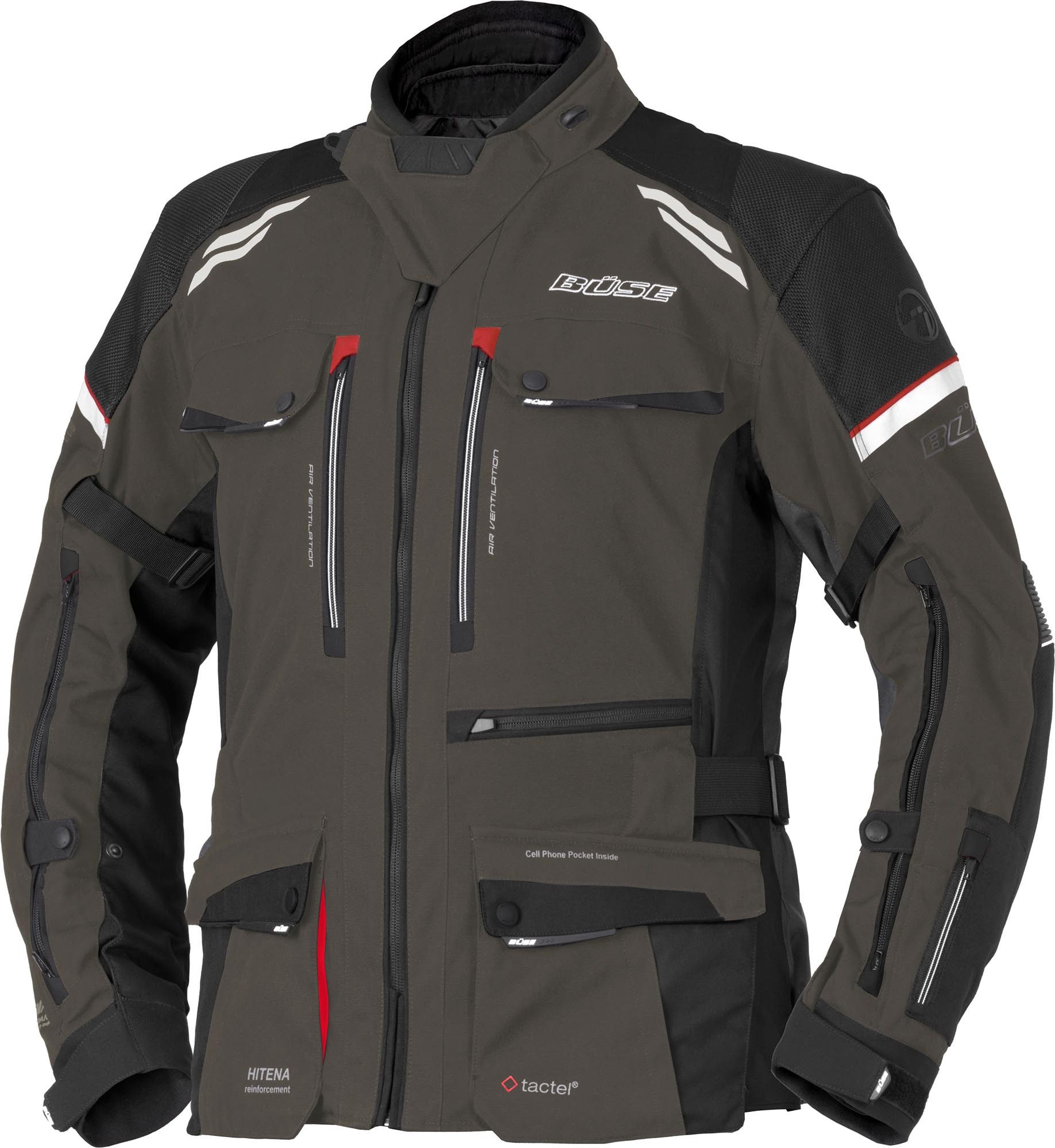 Büse Motorradjacke Highland III wasserdichte Motorrad Textiljacke Atmungsaktiv,Verbindungsreißverschluss,Ellenbogenprotektoren enth