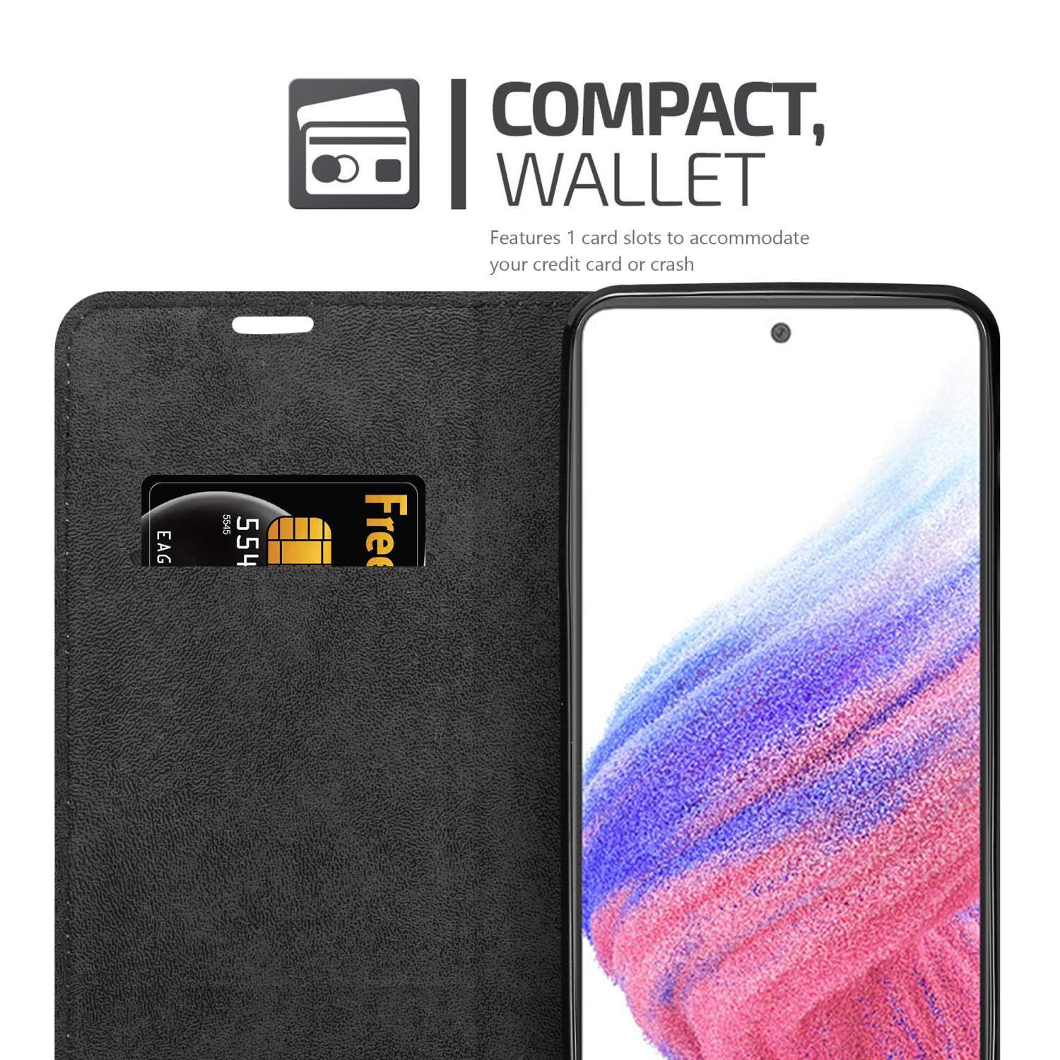 Cadorabo Handyhülle für Samsung Galaxy A53 5G Hülle Samsung Galaxy A53 5G, Hülle Schutzhülle mit Standfunktion, Magnetverschluss und Kartenfach