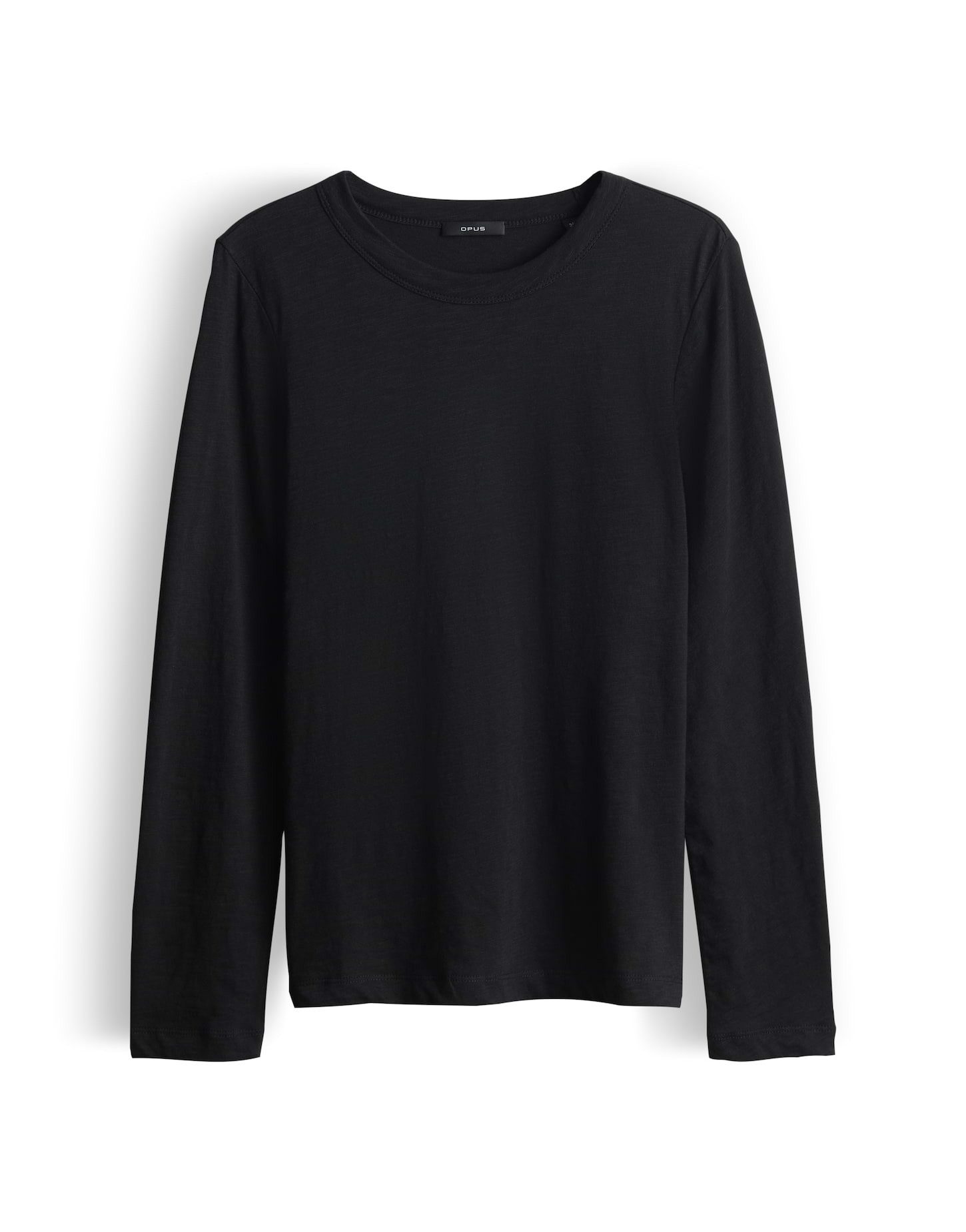 OPUS Longsleeve SIMOOK aus nachhaltiger Baumwolle schmale Passform, elastischer Stoff, dezente Struktur