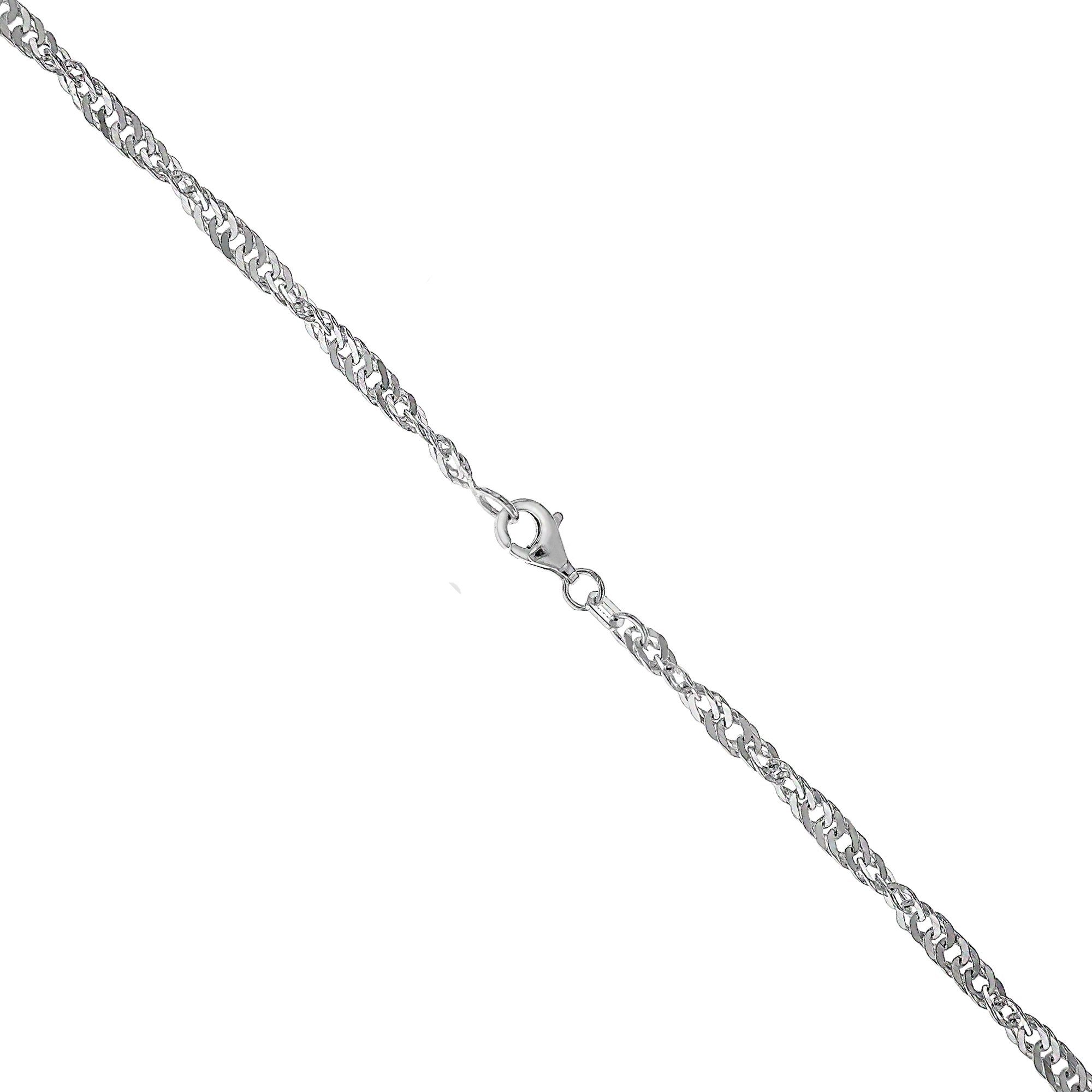 Vivance Collierkettchen 925/- Sterling Silber weiss Singapurkette 55 cm