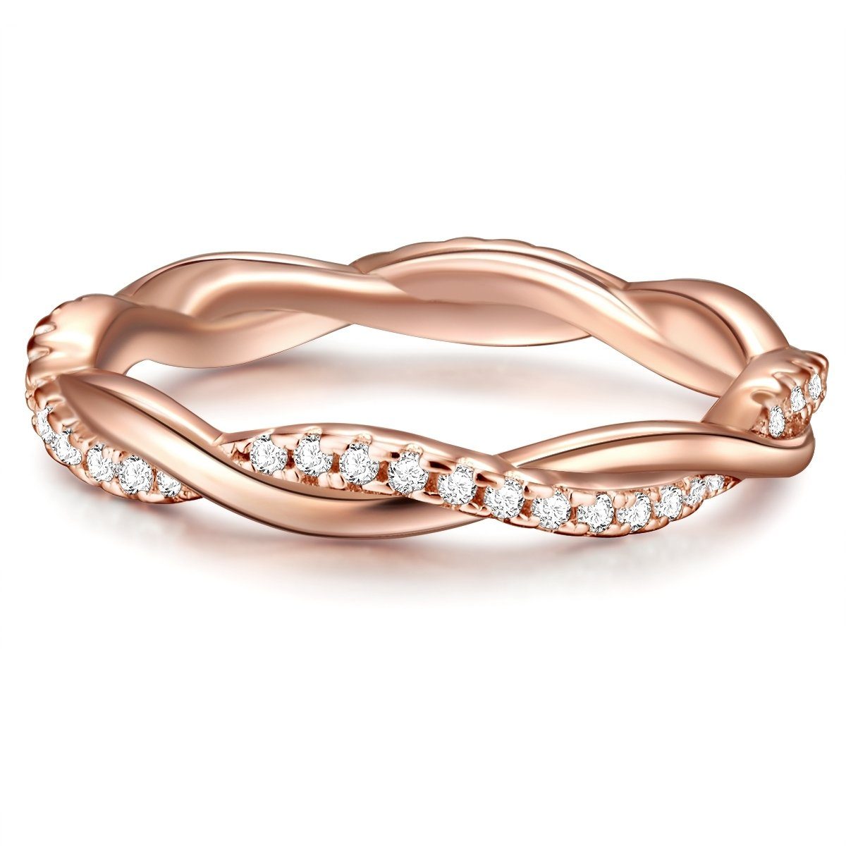 mit Trilani in Fingerring Zirkonia rosévergoldet, aus Sterling Silberring Silber,