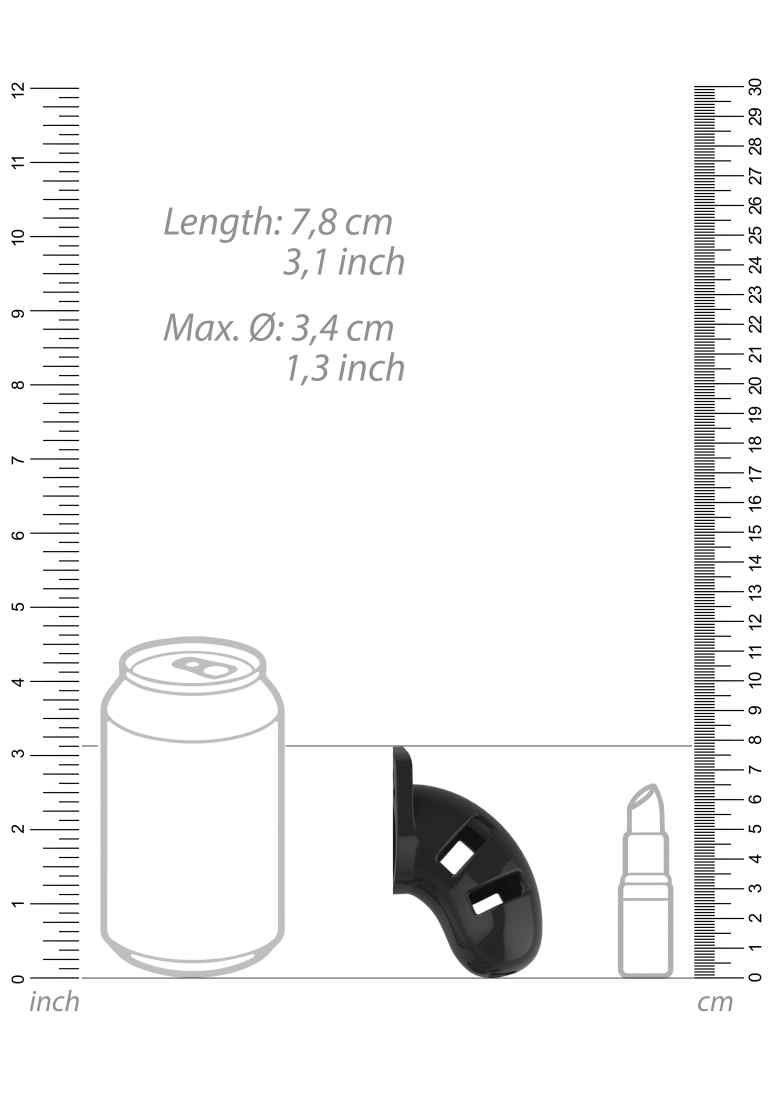 ManCage Peniskäfig Model 13 - 3 Chastity Ringen - - mit Cage - Cock anpassbarer Durchmesser Black, 2.5"