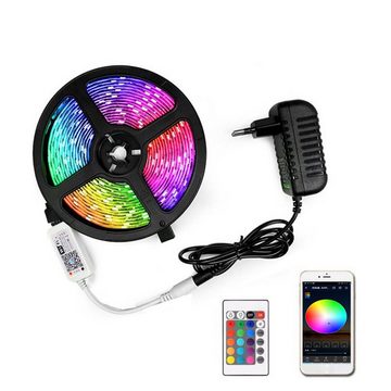 LANOR LED Stripe LED-Lichtband,RGB-Lichterketten,7 Farben Dekoration Lichtleiste,5m, WIFI und APP-Verbindungssteuerung,300RGB