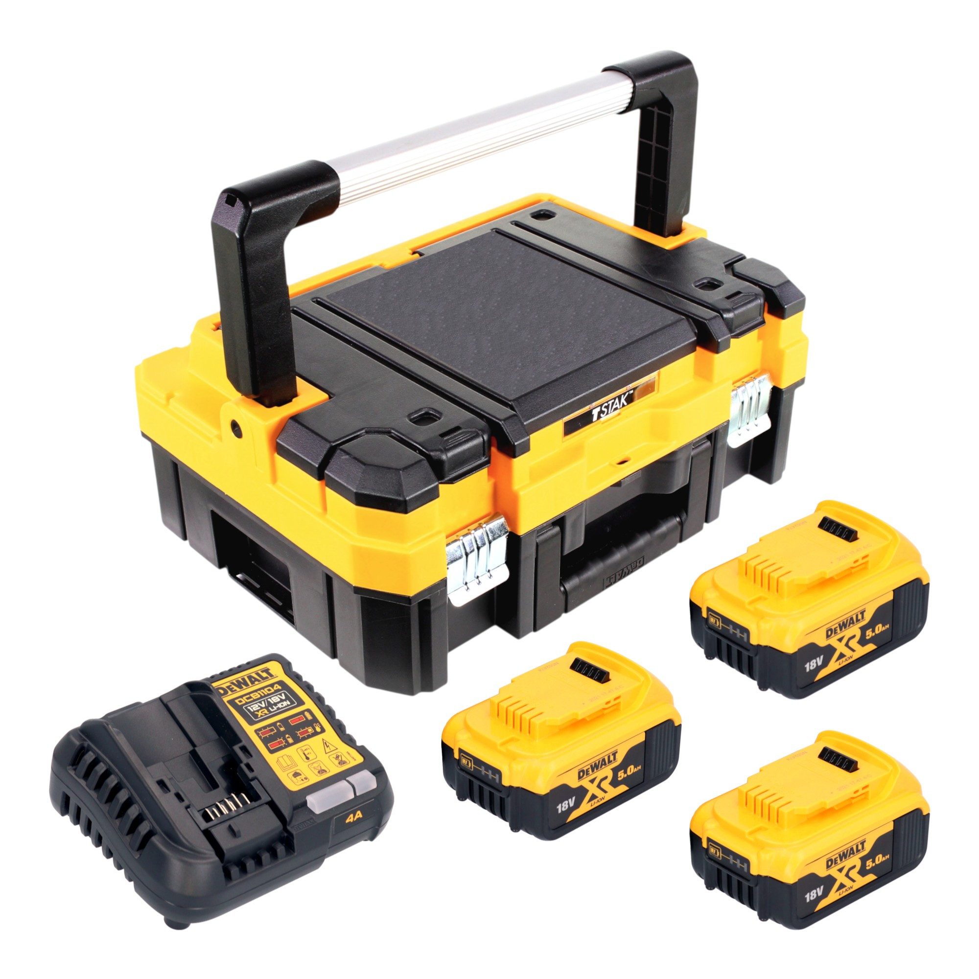 DeWalt DCB 1104 P3T Akku Starter Set 18 V mit 3x Akku 5,0 Ah Akkupacks
