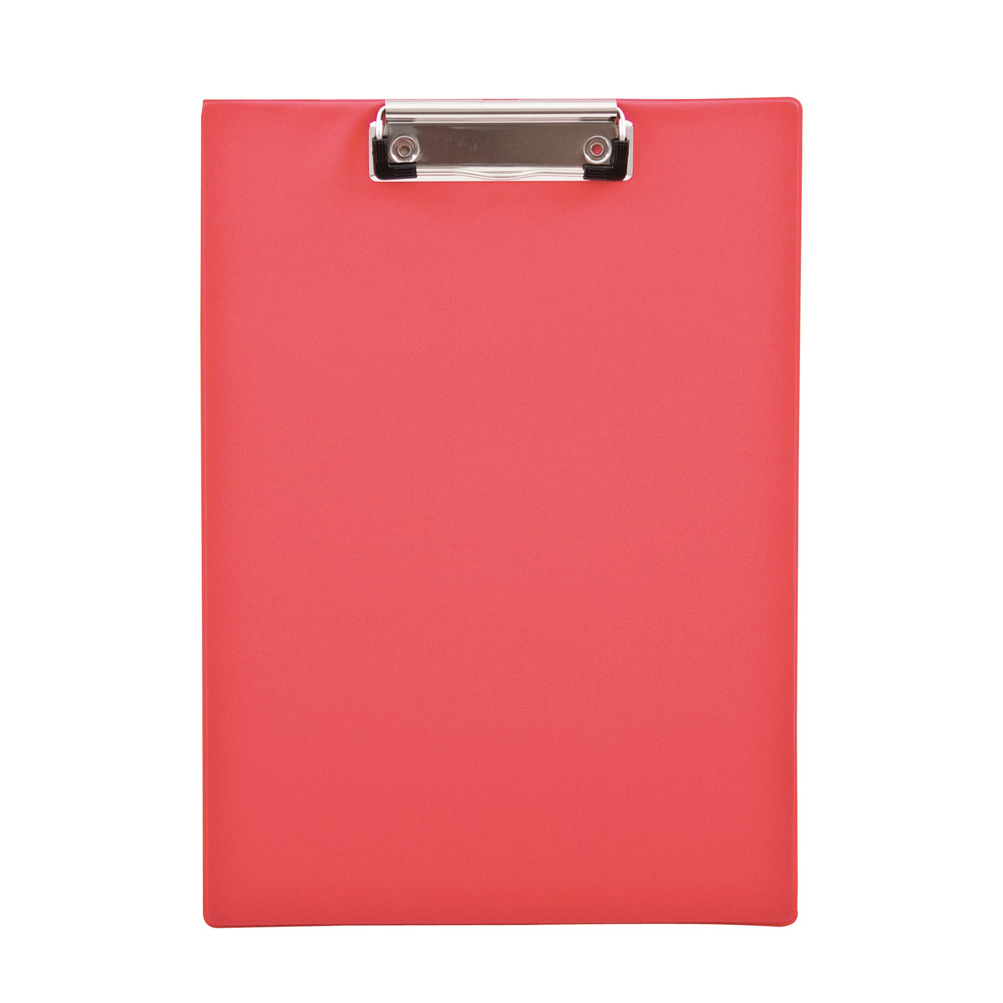 Schreibmappe Klemmbrett 23,6x32,1cm Klemme silber Polypropylen rot.
