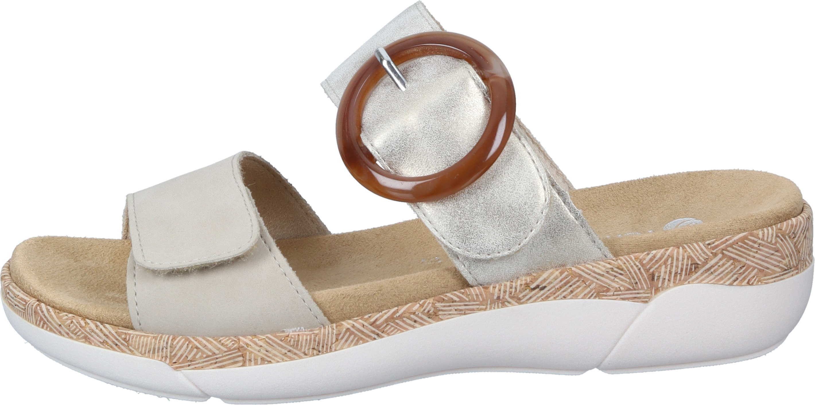 aus Pantoletten Pantolette Remonte Synthetik strapazierfähigem beige