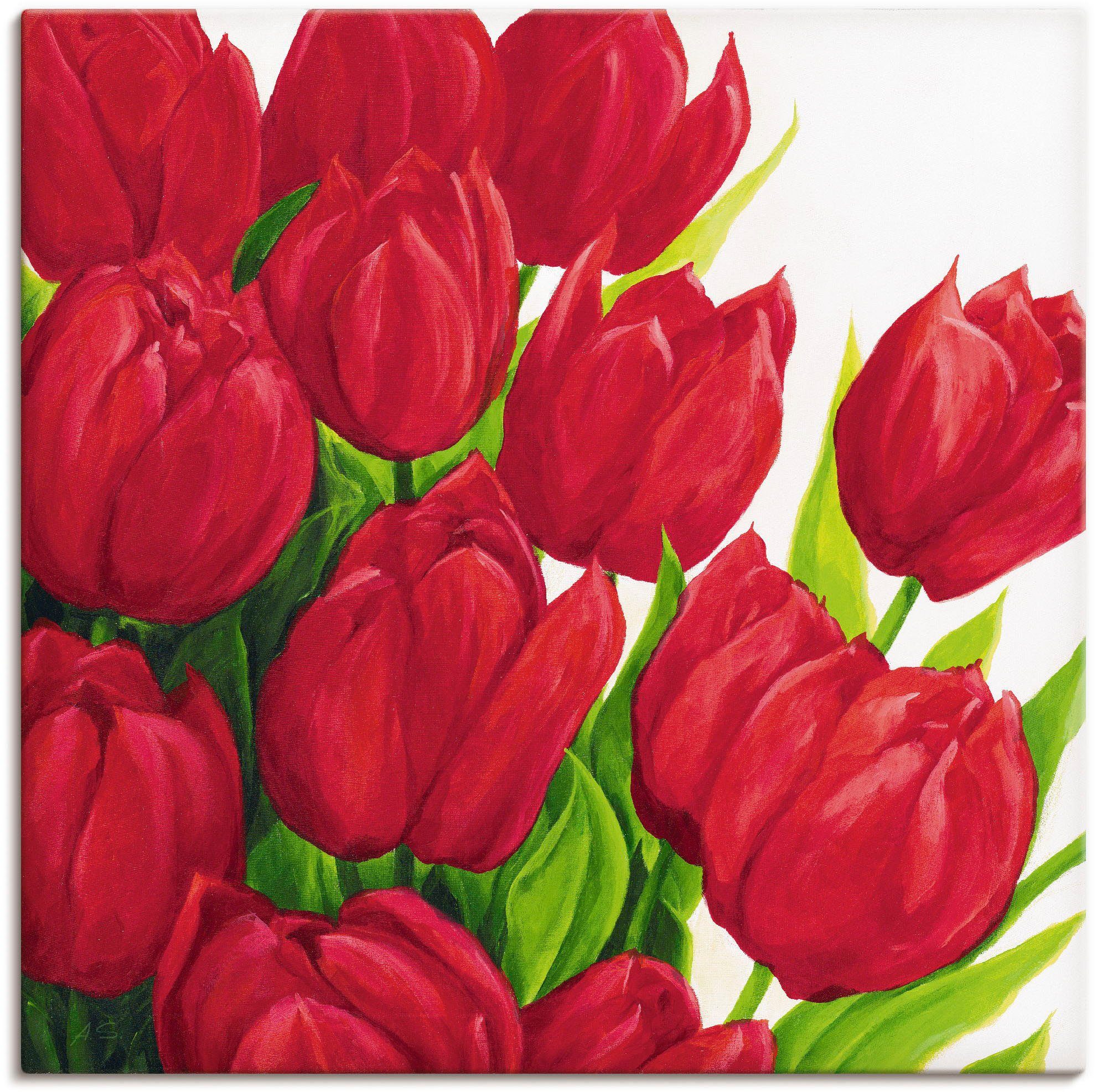 Artland Wandbild Rote Tulpen, Poster St), (1 Größen in als Blumen Leinwandbild, Alubild, oder versch. Wandaufkleber