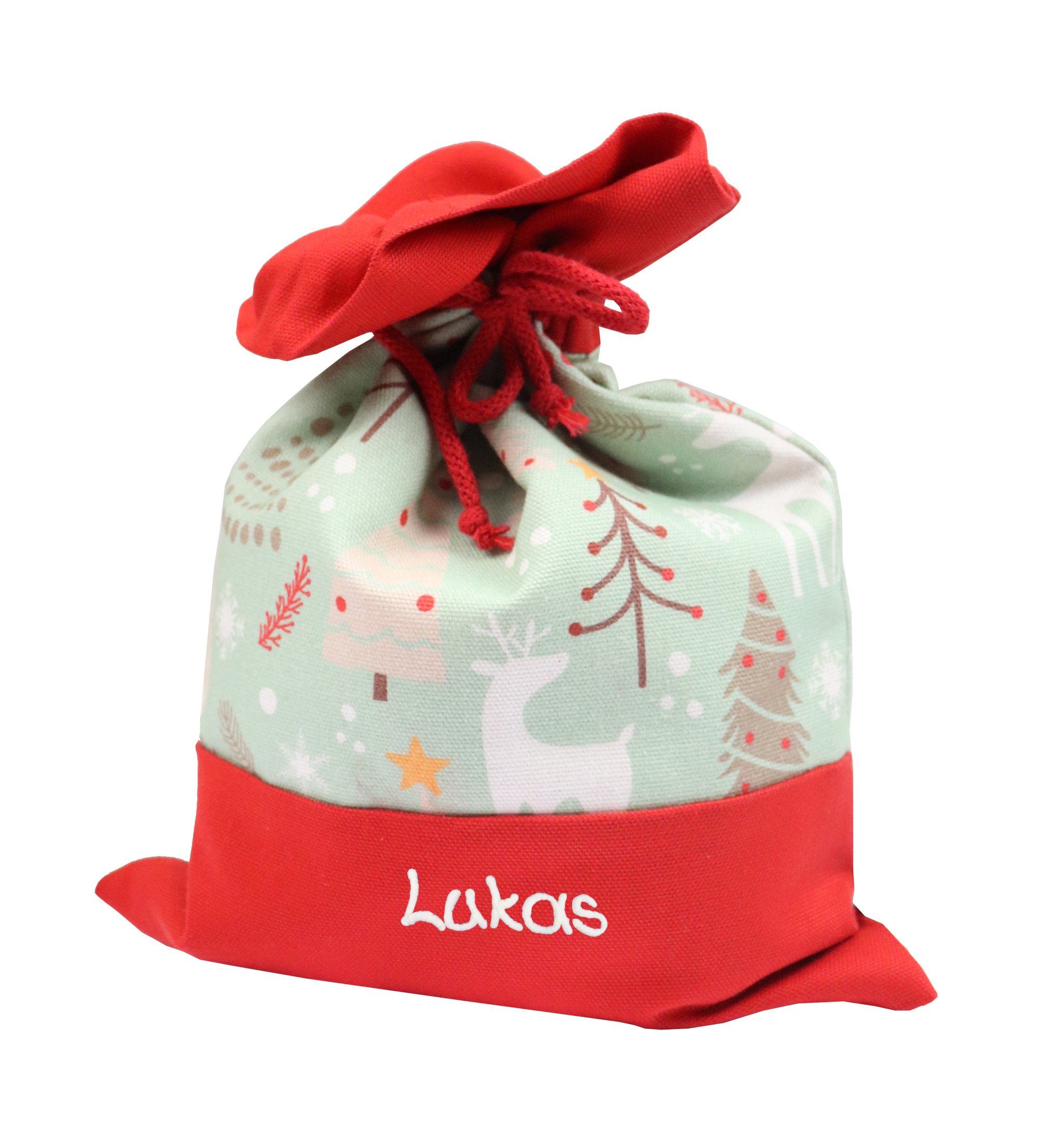 BabySchätze Nikolausstiefel Nikolaussäckchen Winterwald mit Namen für Kinder (1 St), Made in Germany