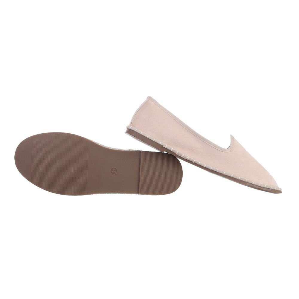Ital-Design Damen Schlupfschuhe Freizeit Slipper Flach Slipper in Beige günstig online kaufen