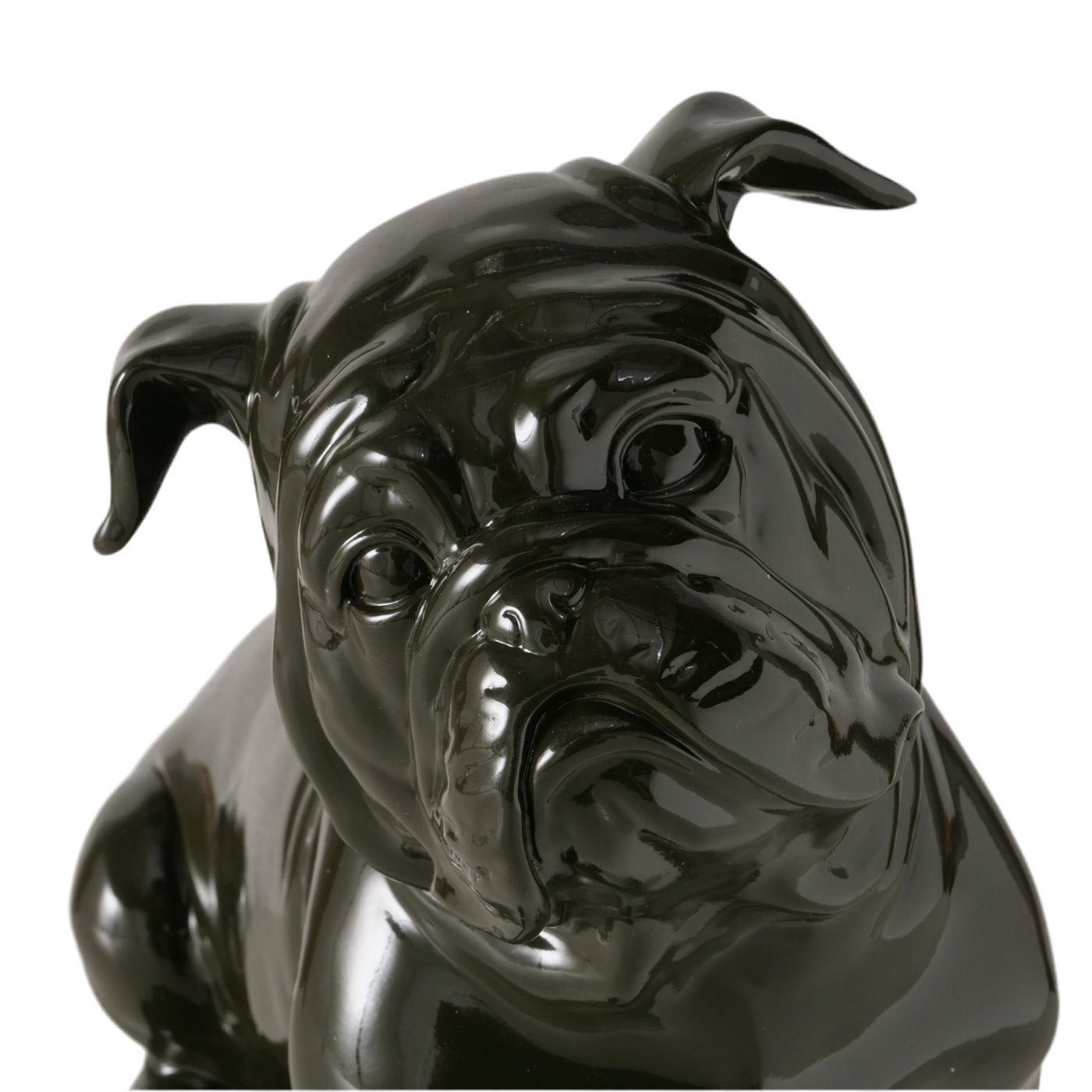 MF Tierfigur Bully Figur Schwarz Glanzoptik 32cm Handbemalt Deko Hund (1 St)