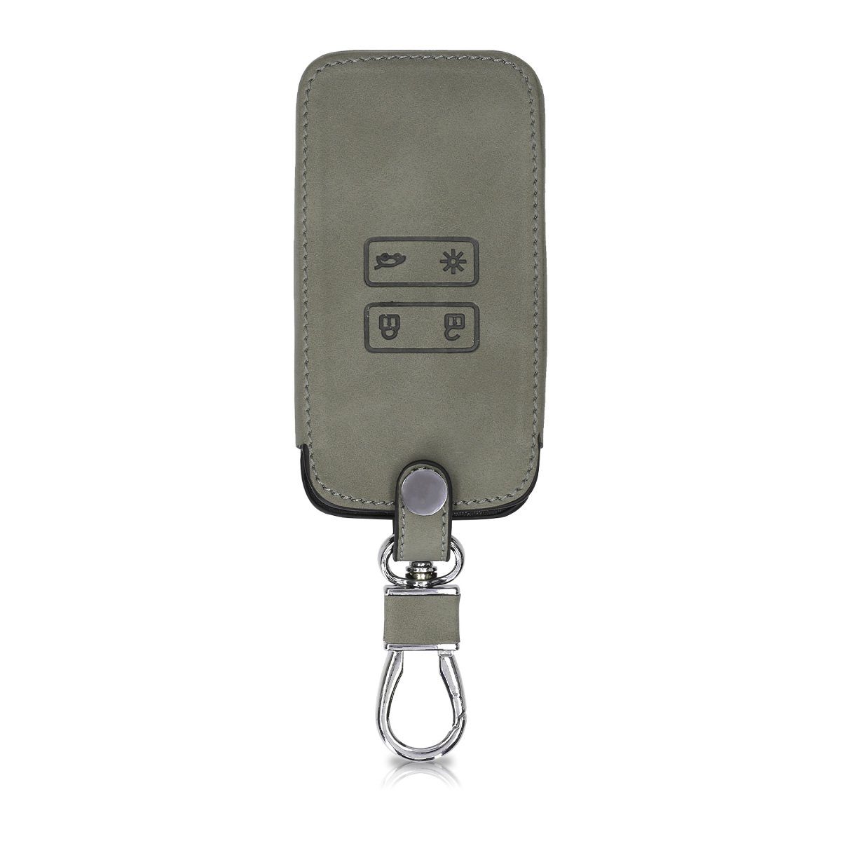 kwmobile Schlüsseltasche, Autoschlüssel Hülle für Renault - Nubuklederoptik  - Kunstleder Schutzhülle Schlüsselhülle Cover für Renault 4-Tasten Smartkey  Autoschlüssel (nur Keyless Go) - Elektroauto Batterie Design