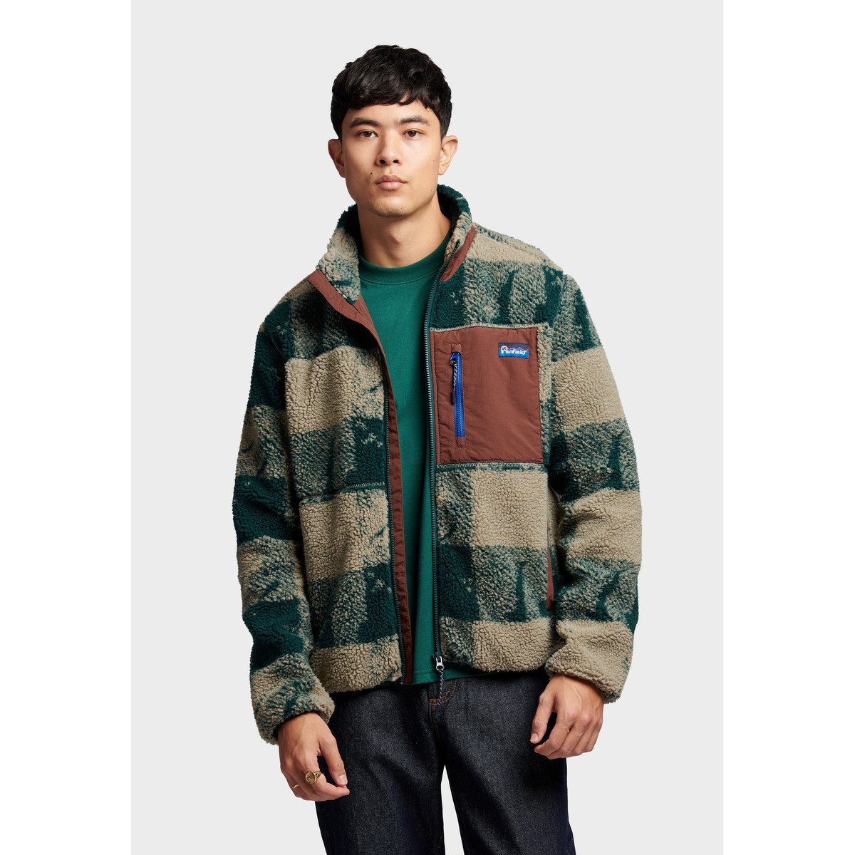 PENFIELD Fleecejacke Textured Check Mattawa Herren Strickjacke, Übergangsjacke, Sweatjacke, Outdoorjacke, Wanderjacke