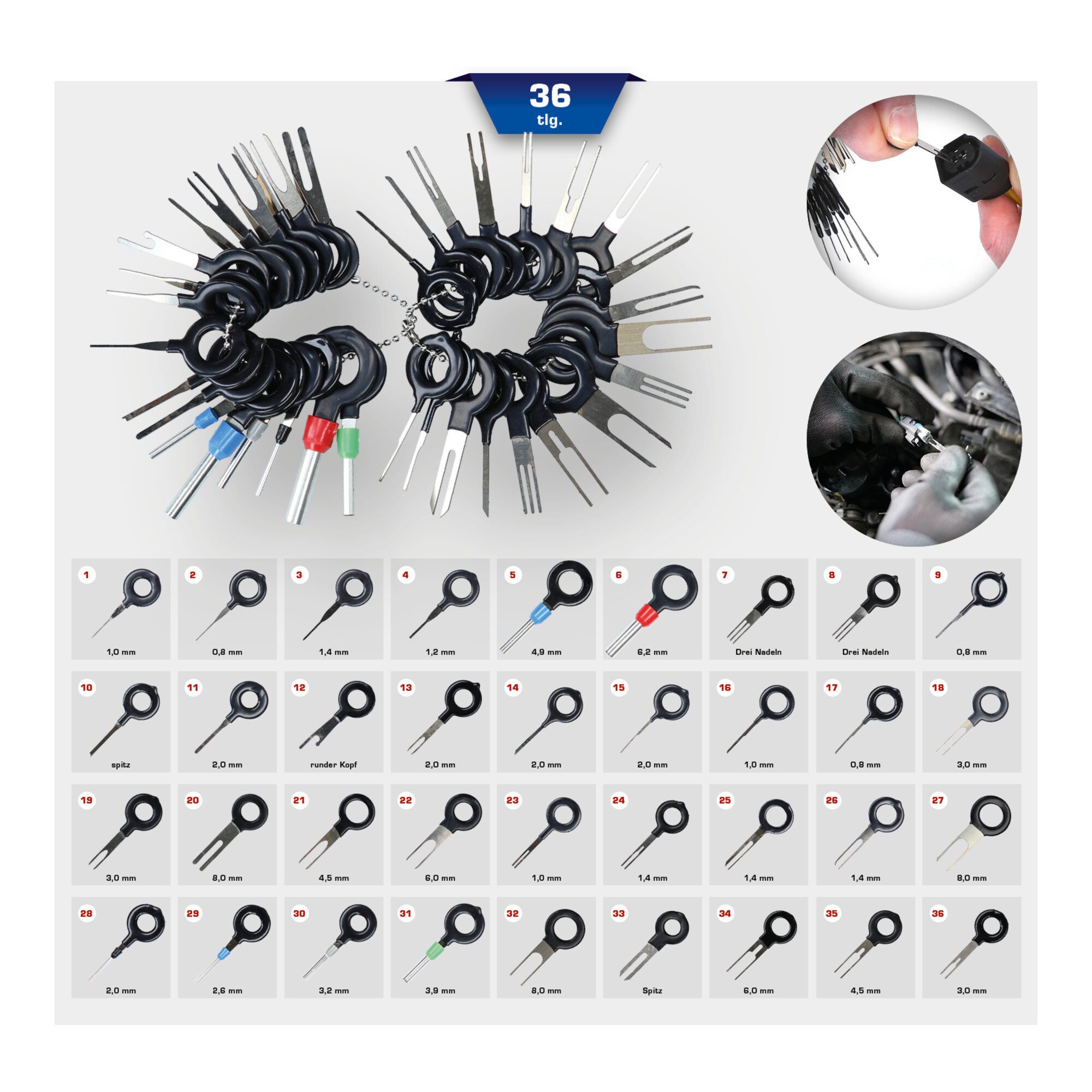 Brilliant Tools Demontagewerkzeug Brilliant Tools Entriegelungswerkzeug-Satz, 36-tlg