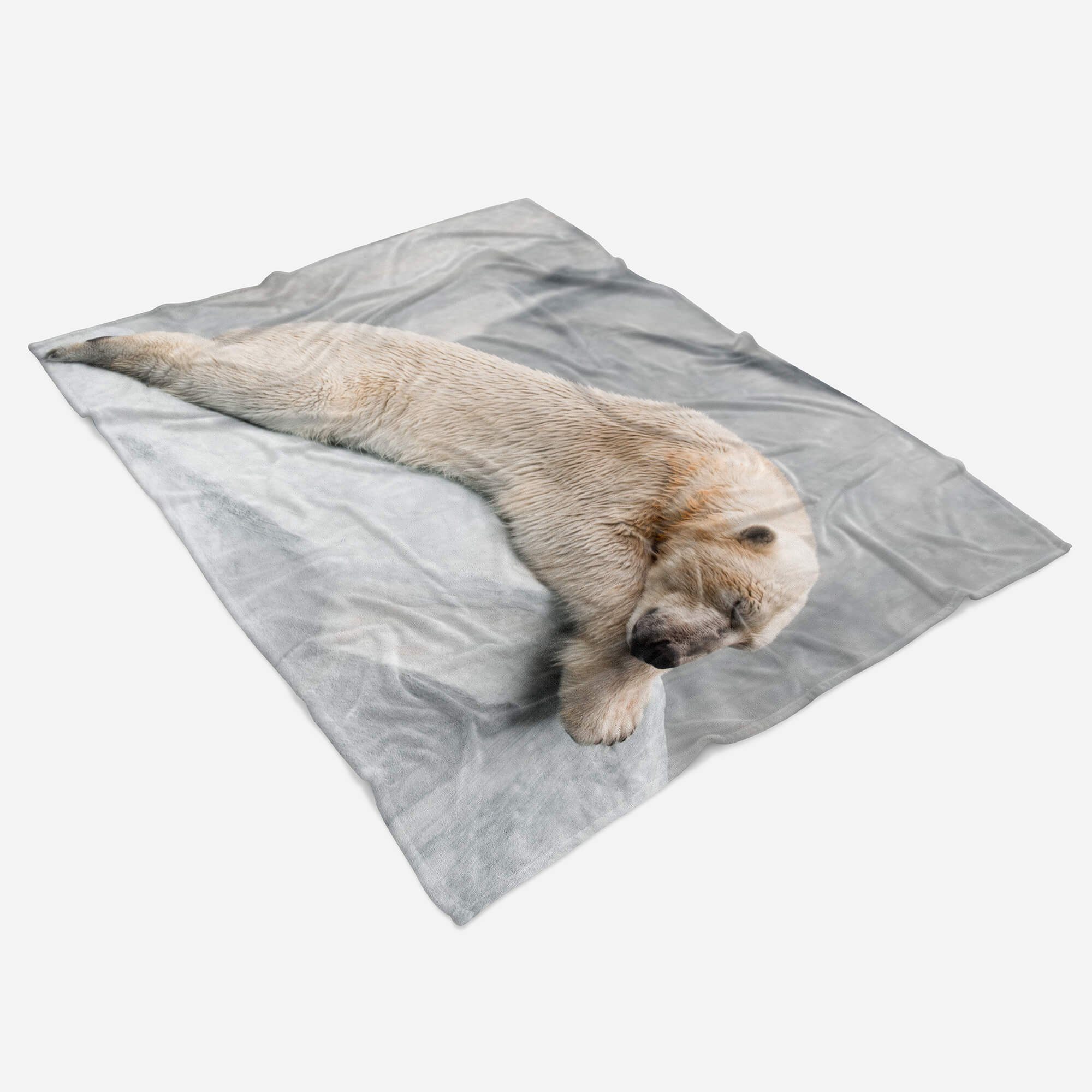 Tiermotiv Eisbär Kuscheldecke Handtuch Sinus Baumwolle-Polyester-Mix Handtuch Strandhandtuch (1-St), Handtücher ein Saunatuch Sc, hält mit Art