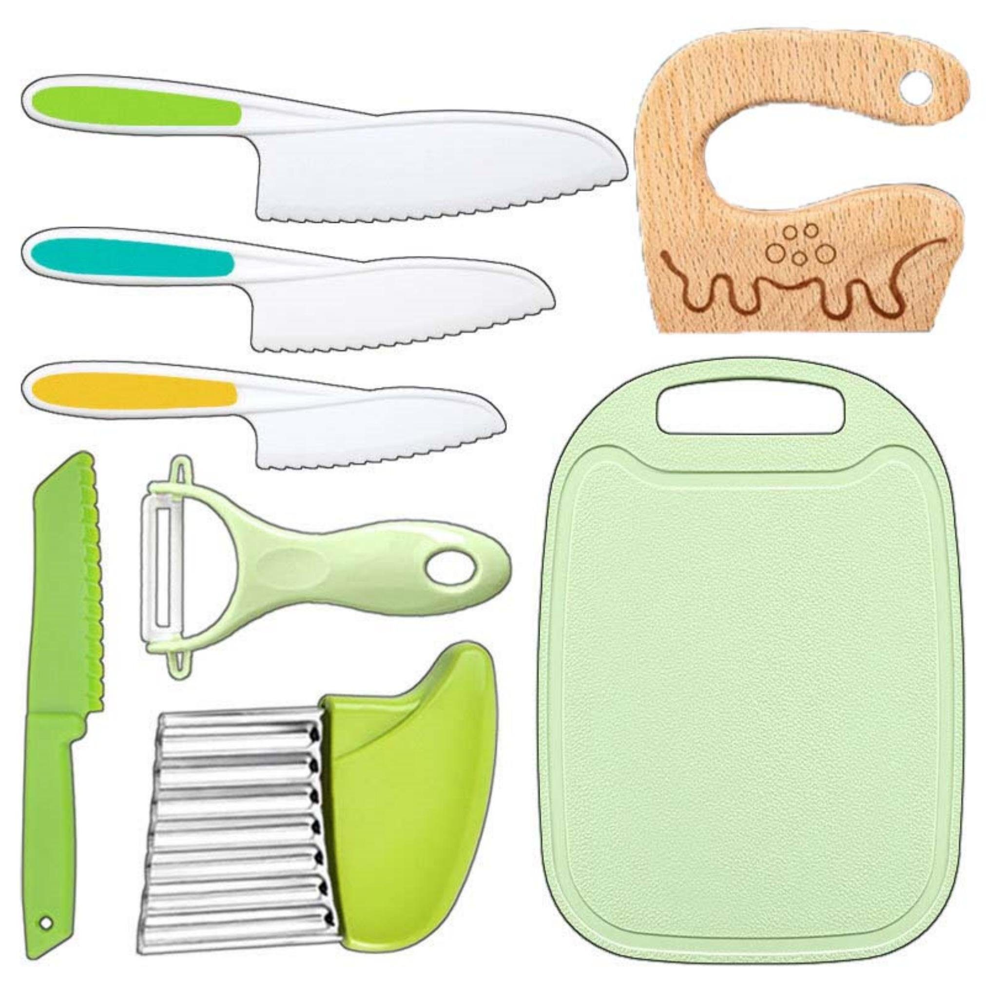 Auledio Kinderkochmesser 8-teiliges Kinder-Küchenmesser-Set zum Schneiden und Kochen