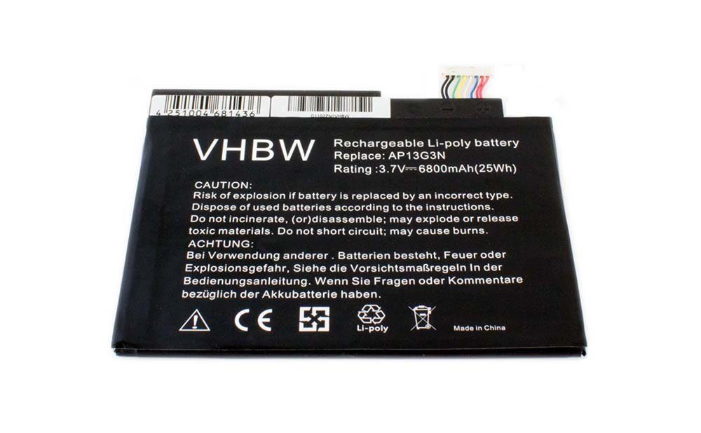 vhbw Ersatz V) 6800 Li-Polymer mAh für Laptop-Akku AP13G3N, für (3,7 Acer KT.00203.005