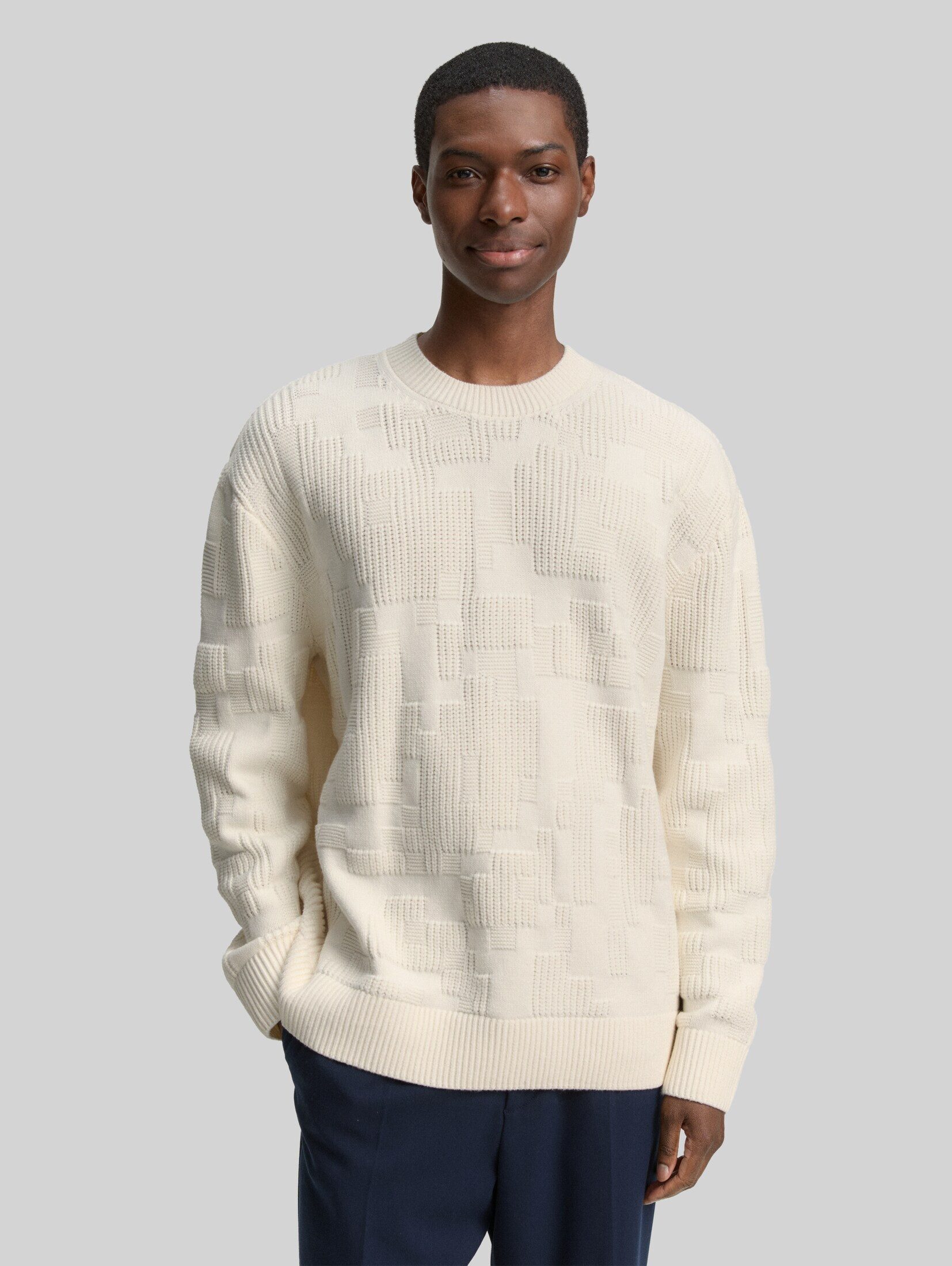 TOM TAILOR Denim Strickpullover Pullover & Strickjacken Loose Fit Strickpullover mit Muster
