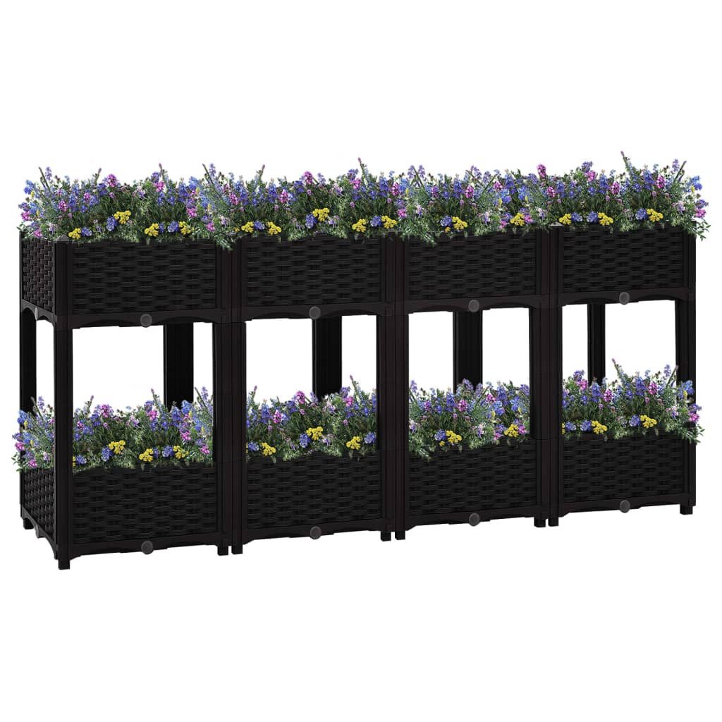 vidaXL Blumenkasten 160 x 40 x 71 cm Hochbeet 160x40x71 cm Polypropylen Blumenkasten Polyr