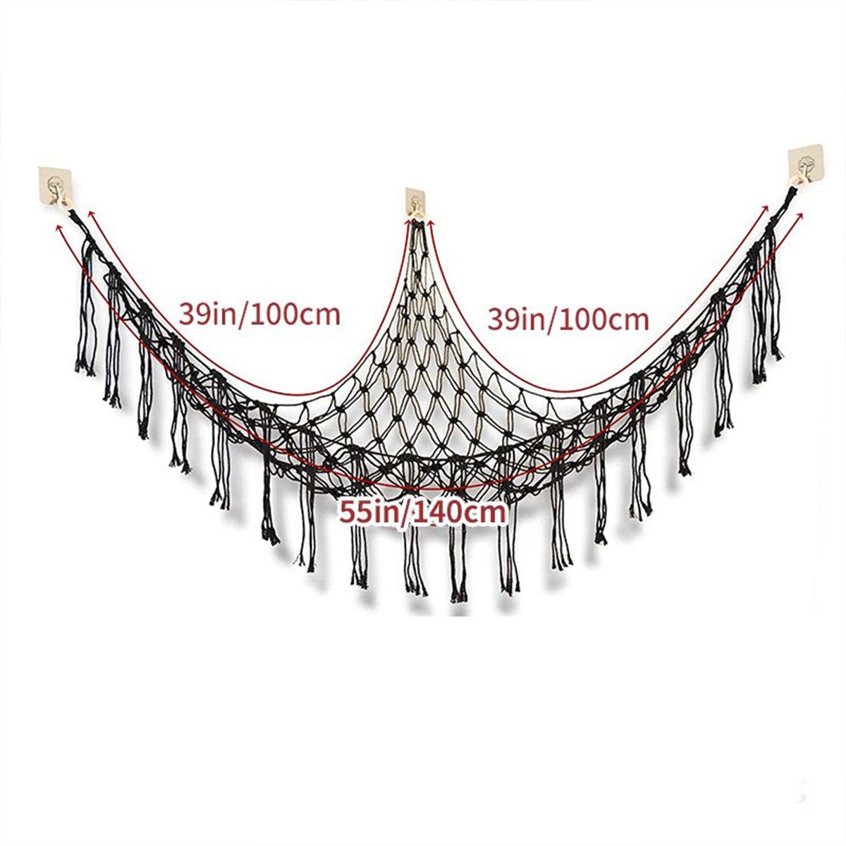 Makramee Kuscheltier Netz - Boho Hängematte Für Stofftiere (145x105cm)
