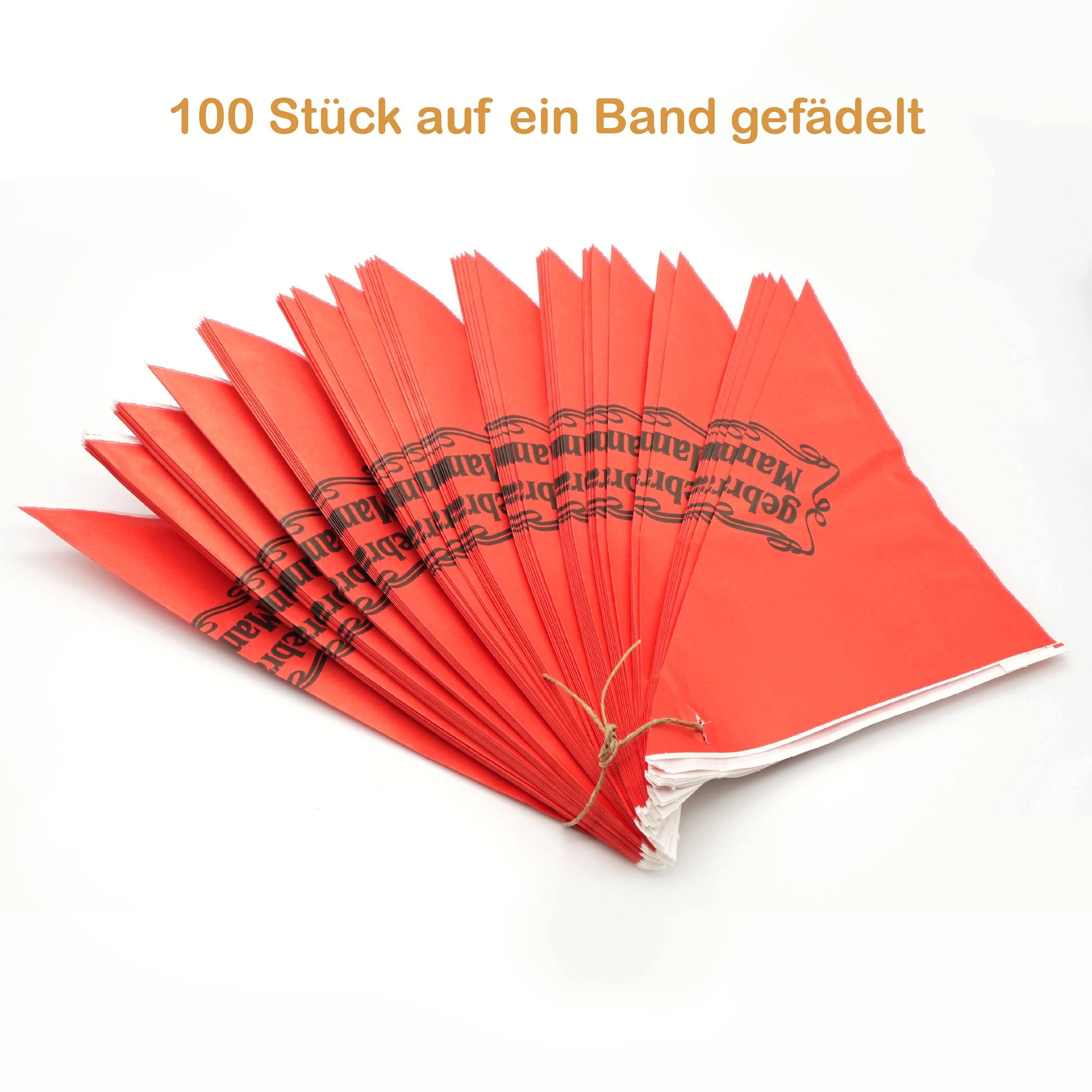 Spitztüten für in Schriftzug: Mandeln Rot 125gr. shop mit the Spritzbeutel what gebrannte (100-tlg)