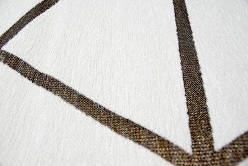 Teppich Orientteppich Wohnzimmer Teppich Geometrisches Muster in Creme Gold, Teppich-Traum, rechteckig, Höhe: 9 mm