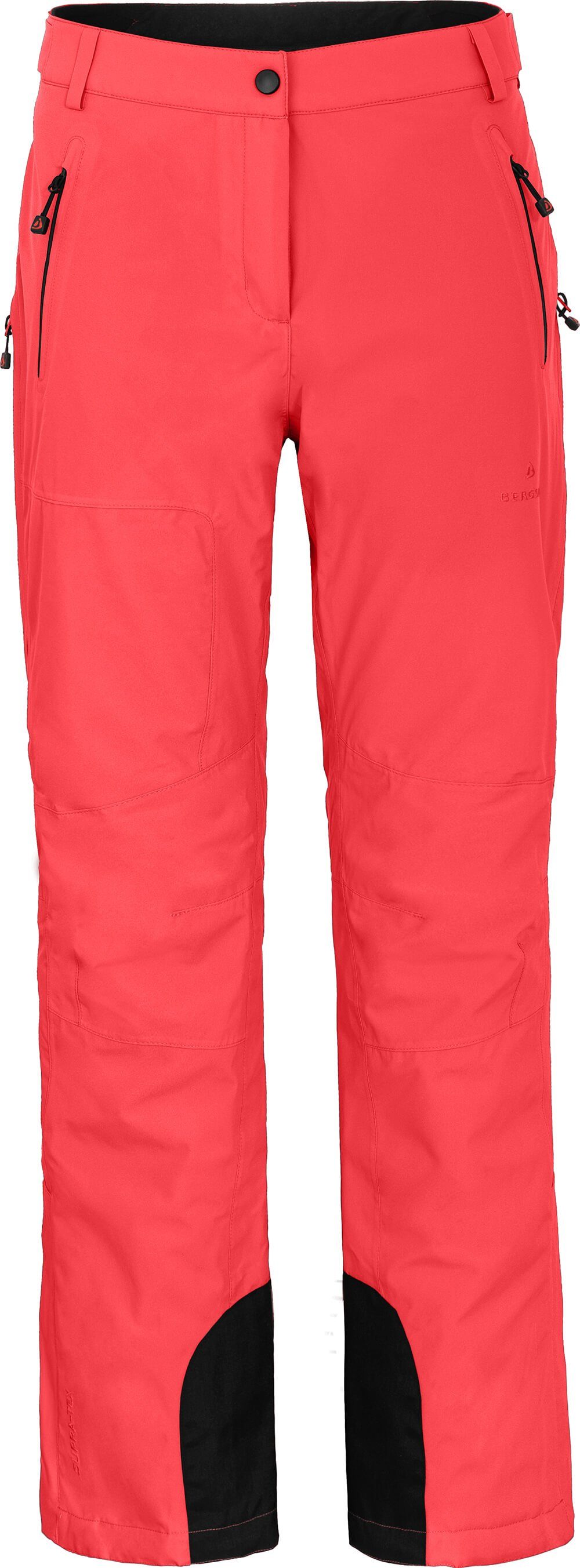 Bergson Damen Skihose, coral rot Skihose ICE mm Wassersäule, Kurzgrößen, 20000 wattiert,