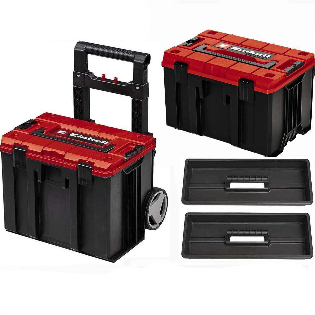 Einhell Werkzeugkoffer Einhell E-Case L + M Systemkoffer Trolly mit Rädern Transport Werkzeug