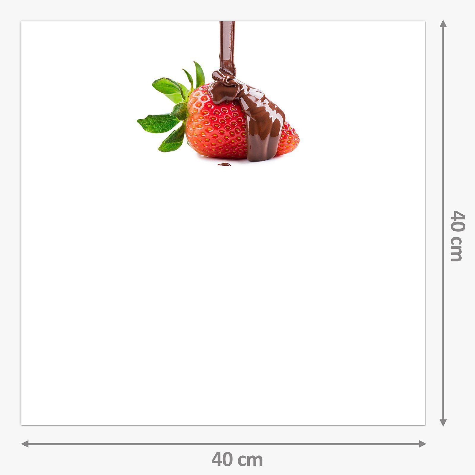 auf Glas Küchenrückwand Erdbeere Primedeco Schokolade Spritzschutz