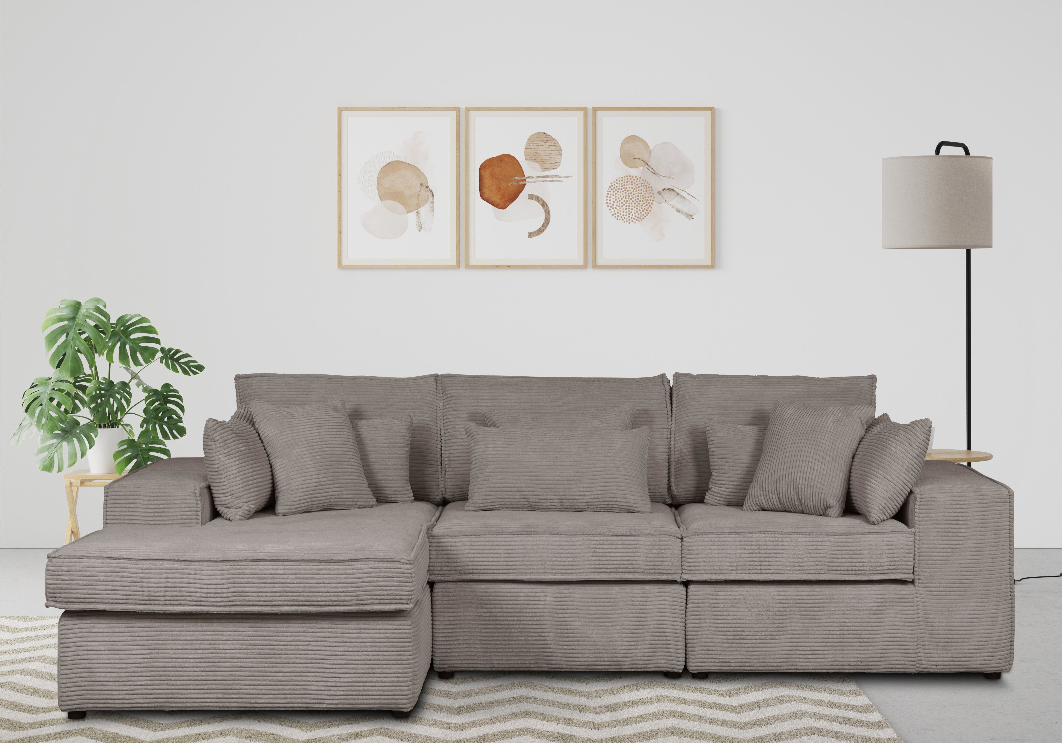 OTTO home Ecksofa Enid L-Form, 3 Teile, bestehend aus Modulen, in vielen Bezügen, auch in Breitcord