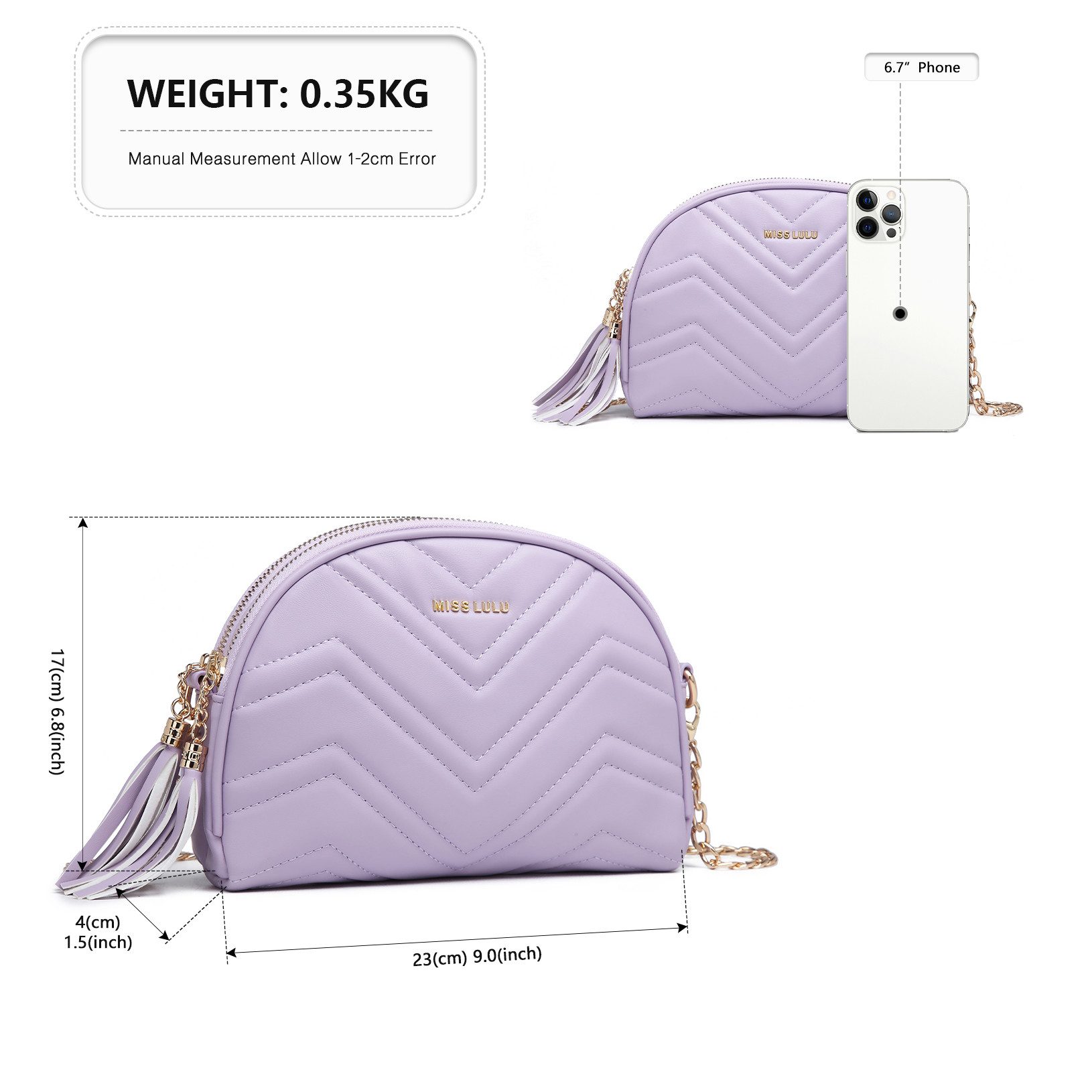 Miss Lulu Umhängetasche Damen Crossbody Bag aus PU-Leder günstig online kaufen