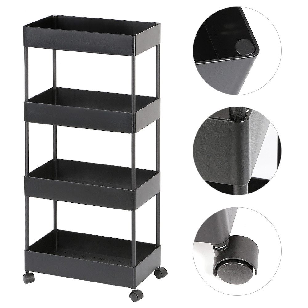 JEOBEST Küchenwagen Küchenregal auf Rollen, Platzsparendes Badregal und Küc günstig online kaufen