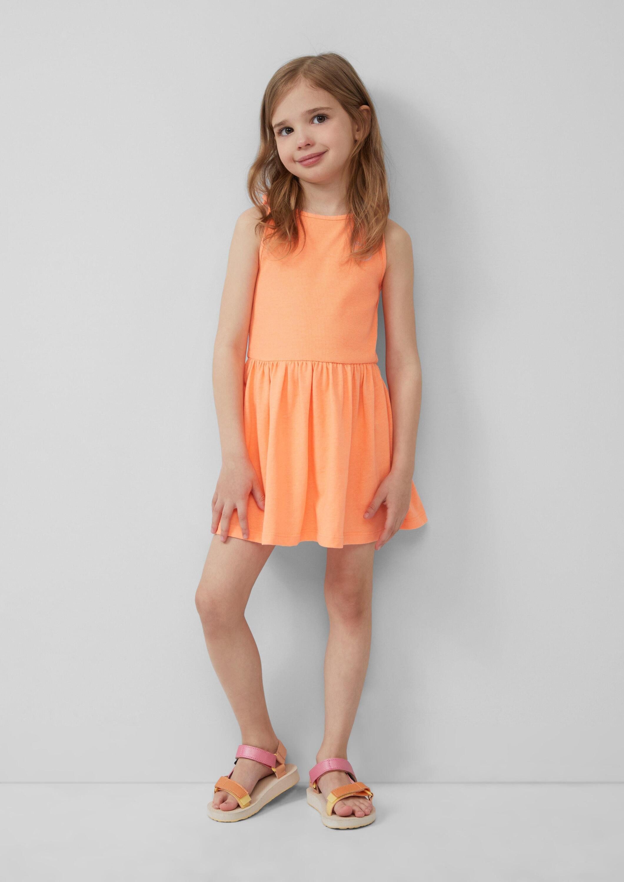s.Oliver Minikleid Kleid Ausgestelltes Kleid mit Knotendetail und Stickerei