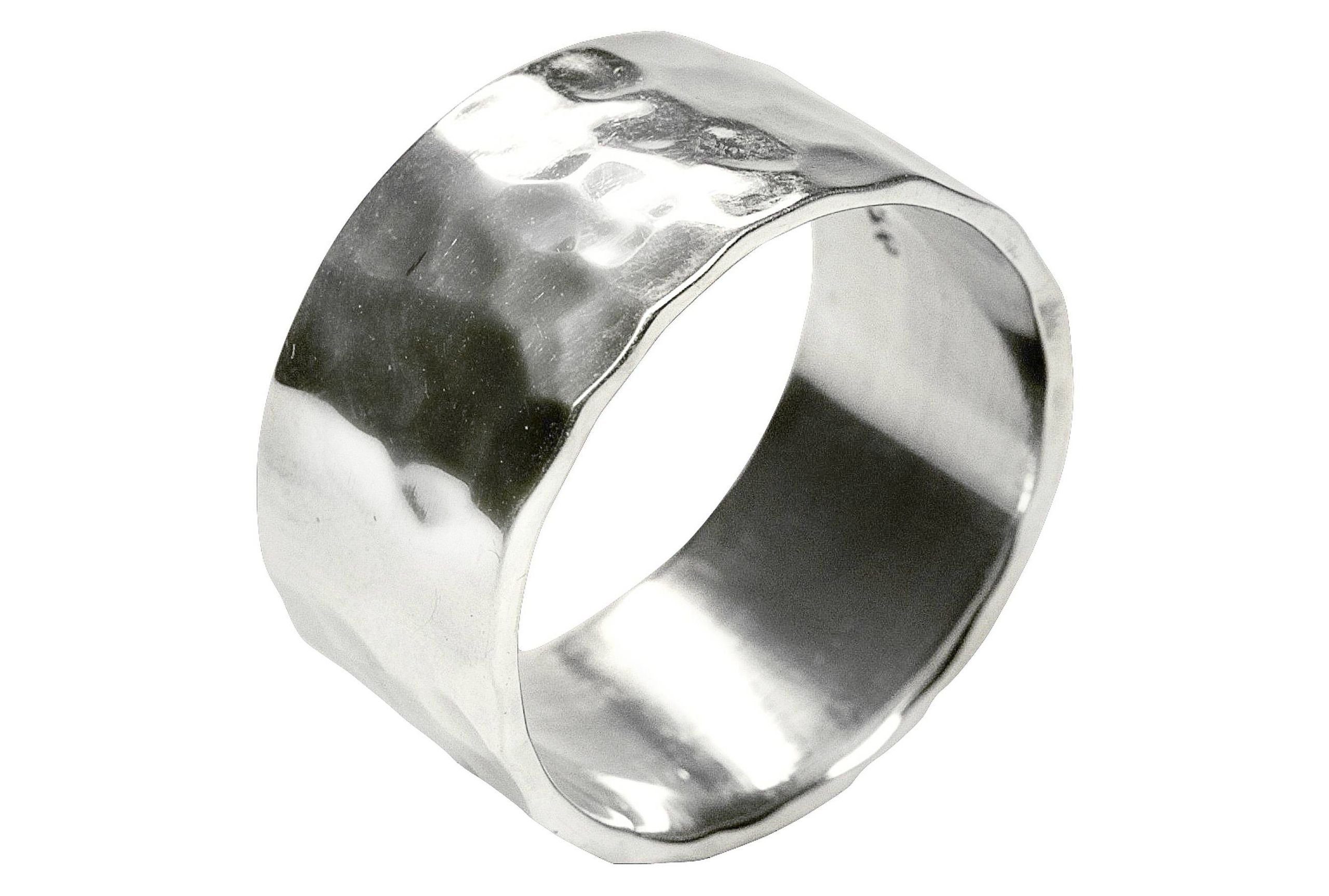 SILBERMOOS Partnerring Bandring "Hammerschlag", 925 Sterling Silber