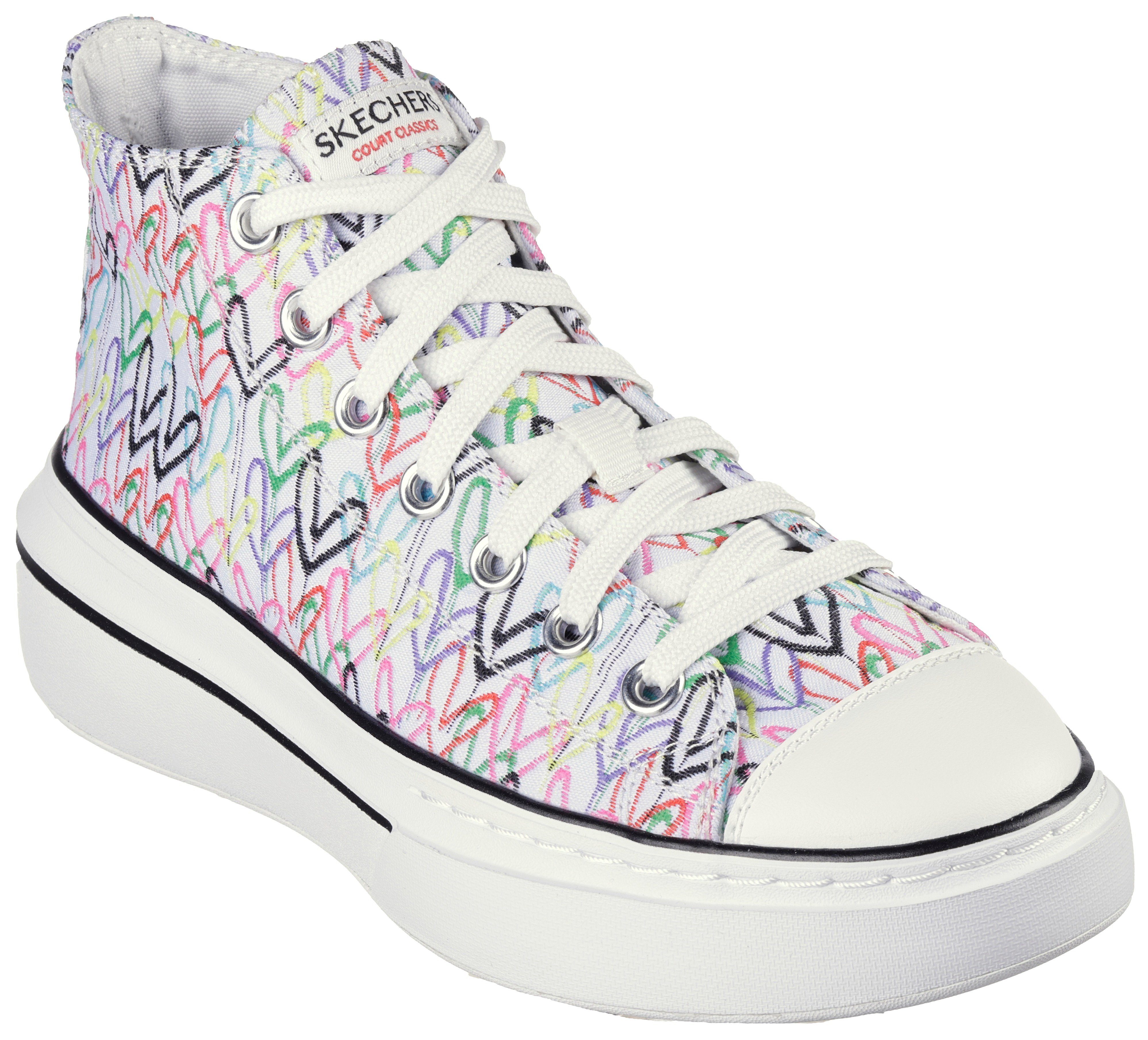 Skechers CORDOVA CLASSIC-LOVE LETTERS Sneaker mit süßem Herzchenprint, Freizeitschuh, Halbschuh, Schnürschuh