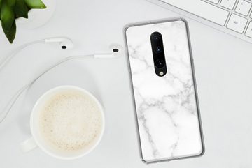 MuchoWow Handyhülle Marmor - Weiß - Grau - Luxus - Marmoroptik - Stein, Phone Case, Handyhülle OnePlus 7 Pro, Silikon, Schutzhülle