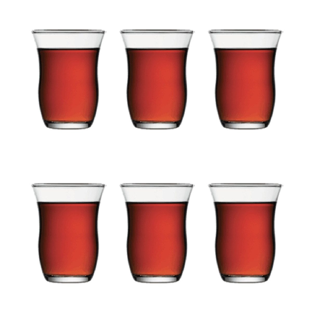Pasabahce Teeglas 6er Set türkischen Teegläsern Teegläser Cay Bardagi ohne Unterteller, 6-tlg.