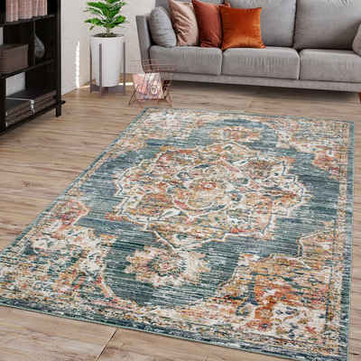 Teppich Wohnzimmer Teppich Kurzflor Pastell Marokkanisches Design, TT Home, Läufer, Höhe: 12 mm
