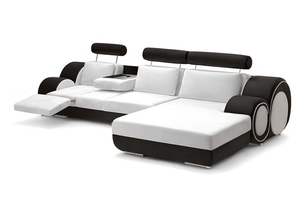 JVmoebel Ecksofa Exklusives Ledersofa in L-Form mit stabilem Massivholzgestell, Made in Europa