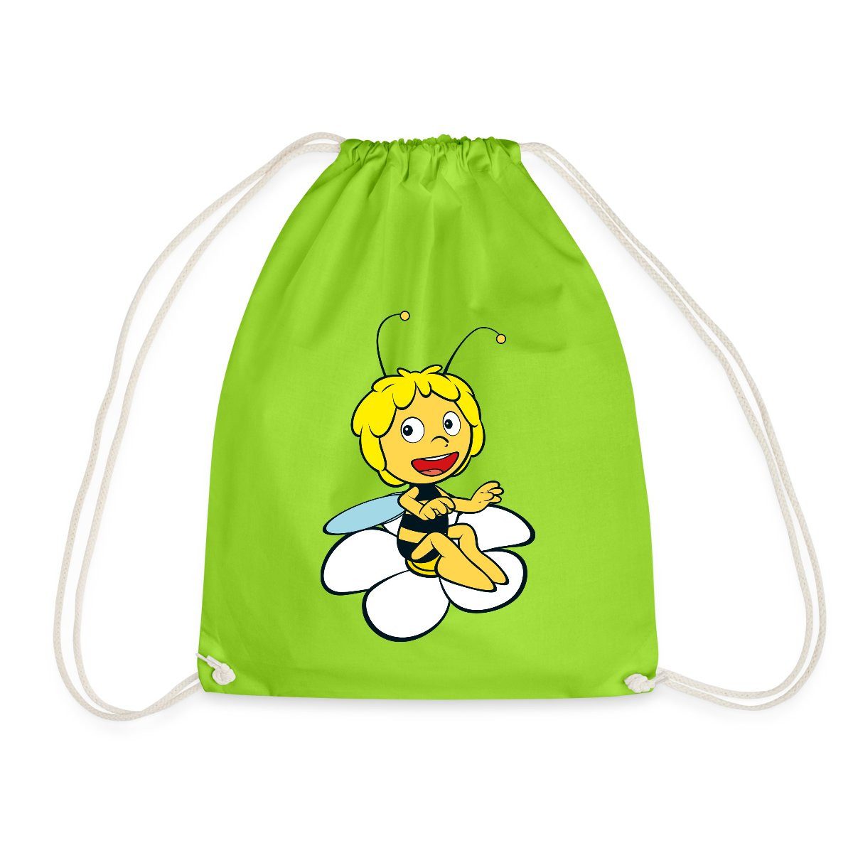 Spreadshirt Turnbeutel Biene Maja Sitzt auf Blume Turnbeutel (1-tlg)