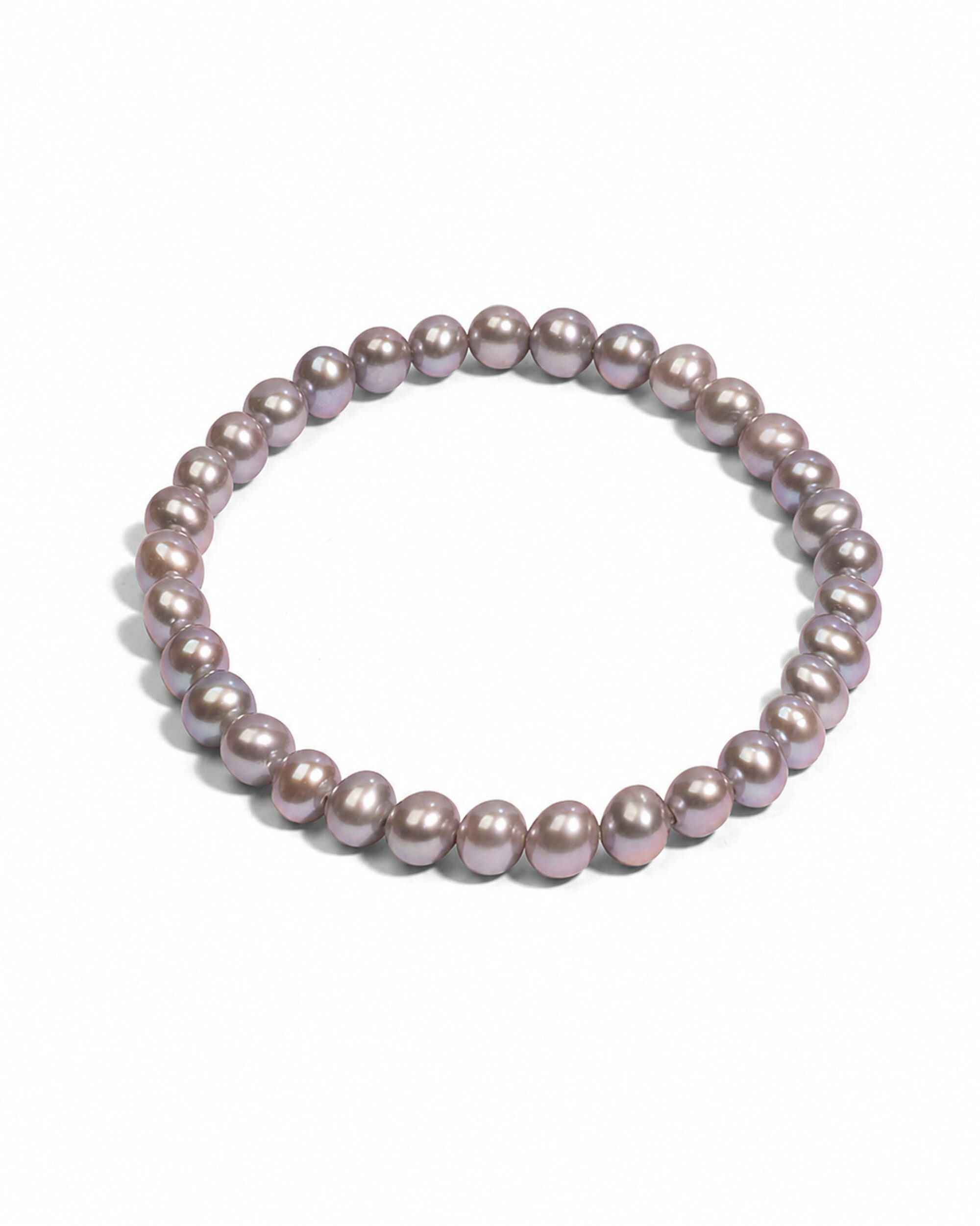 DI PERLE Perlenarmband Süßwasserperlen Armschmuck Armband, 19 cm, grau